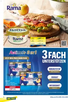 Metro Starke Marken ab 03.11.2025 gültig | Seite: 2 | Produkte: Actimel, Rama, Baguette, Pfirsich