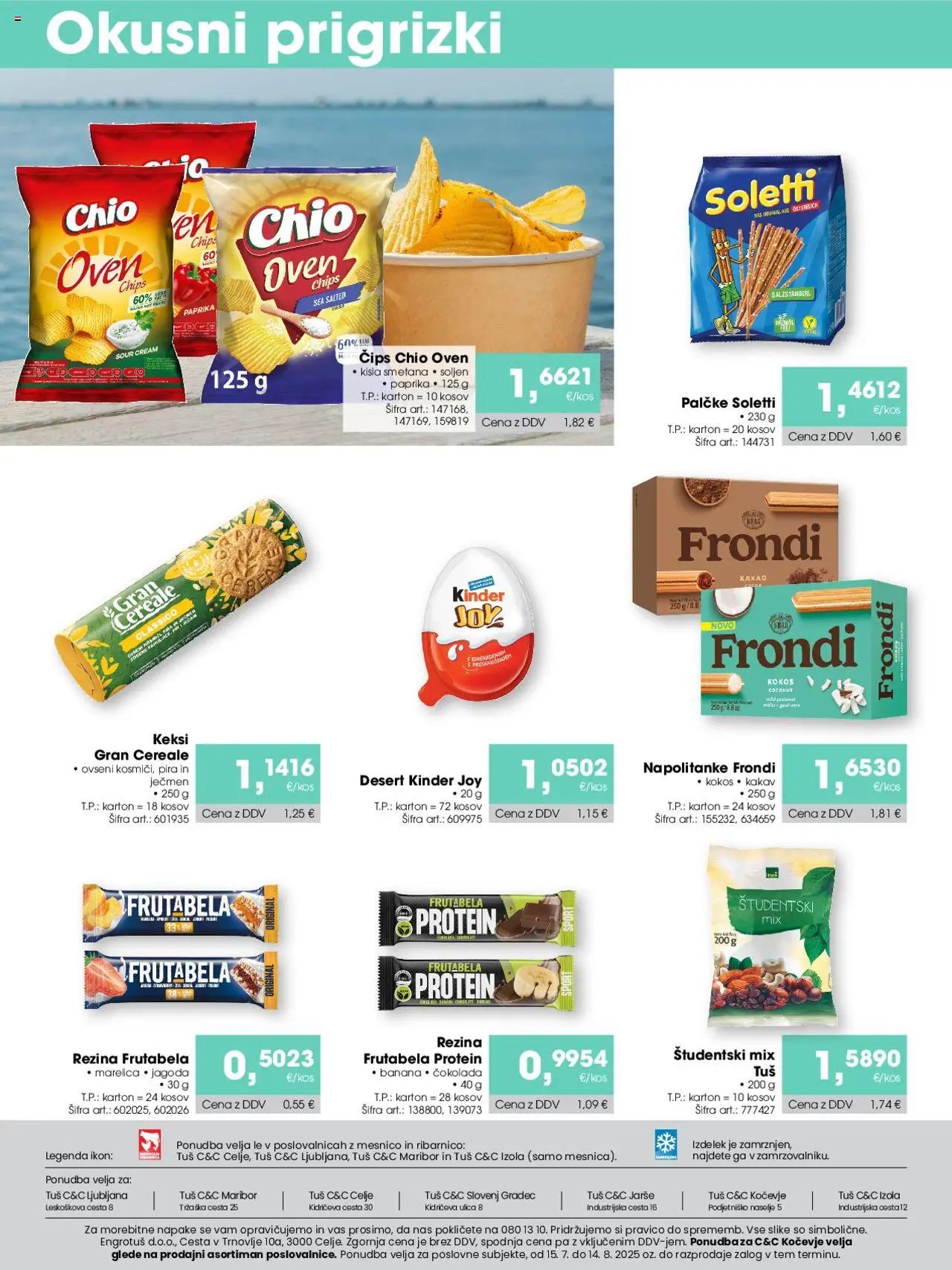 Tuš katalog cash & carry morje │ velja od 15.07.2025 | Stran: 4 | Izdelki: Napolitanke, Keksi, Cokolada, Smetana