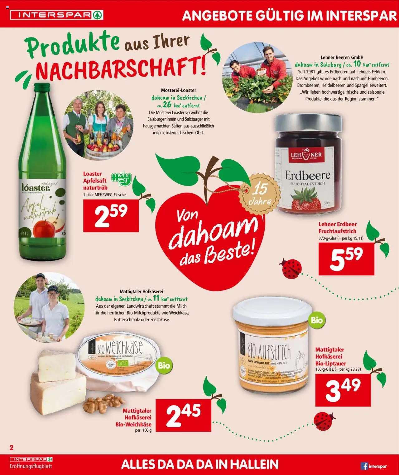 Interspar Hallein hat Neu eröffnet gültig ab 11.09.2025 | Seite: 2 | Produkte: Erdbeeren, Planche de surf, Milch