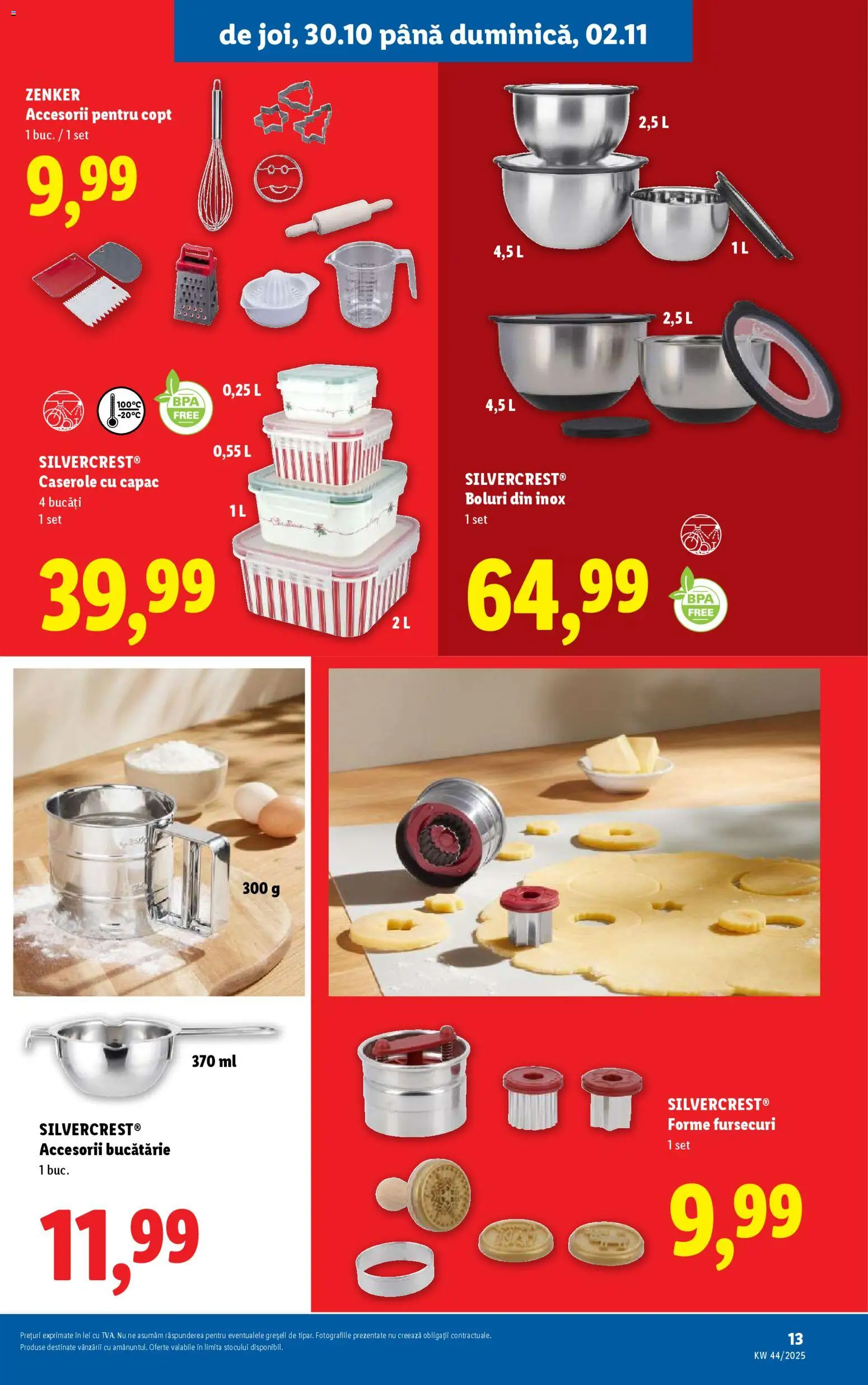 Noul catalog Lidl – valabil de la 27.10.2025 | Pagină: 13 | Produse: Caserole, Accesorii bucătărie, Bucătărie