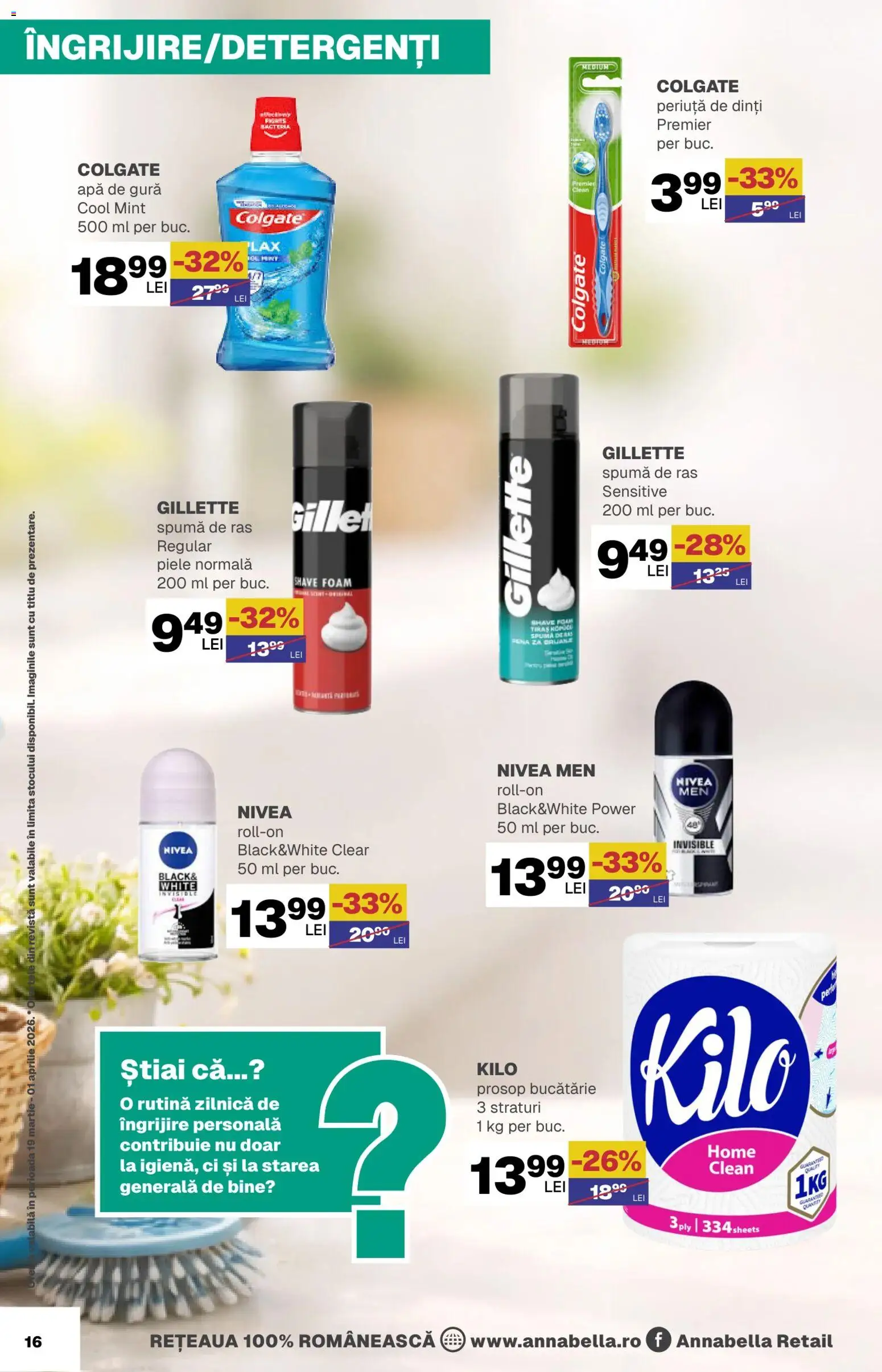 Noul catalog Annabella – valabil de la 19.03.2026 | Pagină: 16 | Produse: Pomelo, Bucătărie, Periuță de dinți, Apă de gură