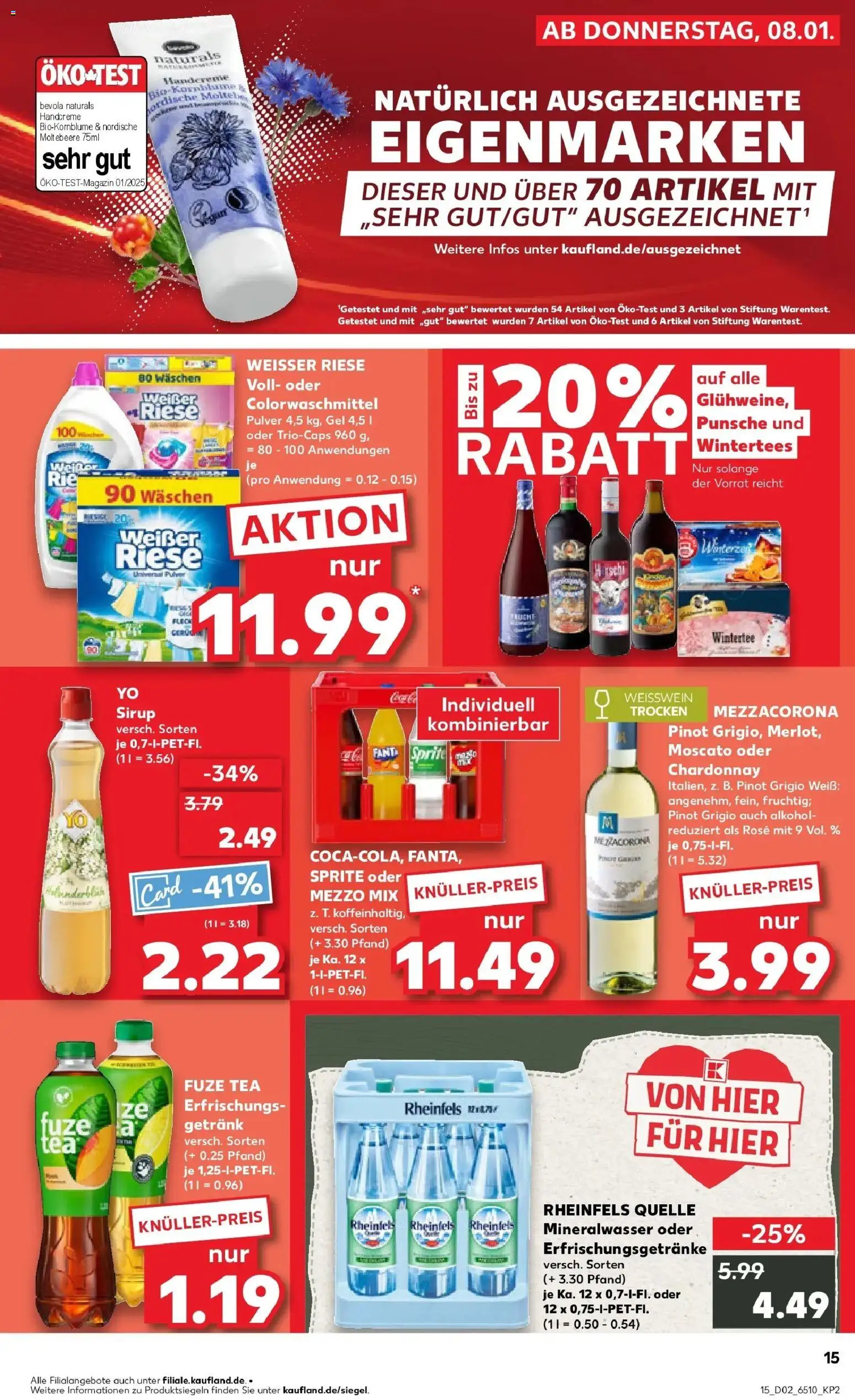 Kaufland prospekt Bocholt	 – gültig ab 11.01.2026 | Seite: 15 | Produkte: Fuze tea, Mezzo mix, Handcreme, Oder mezzo mix