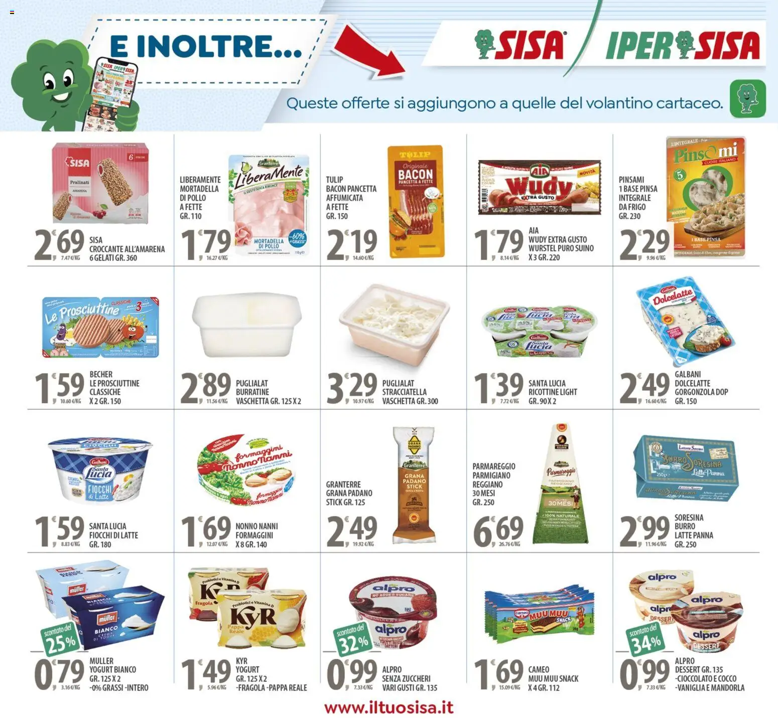 Volantino SISA del 24.10.2025 | Pagina: 20 | Prodotti: Cioccolato, Suino, Wurstel, Grana Padano