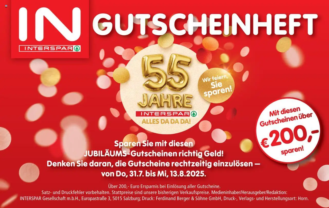 Interspar - Gutscheinheft 55 Jahre  gültig ab 31.07.2025 | Seite: 16