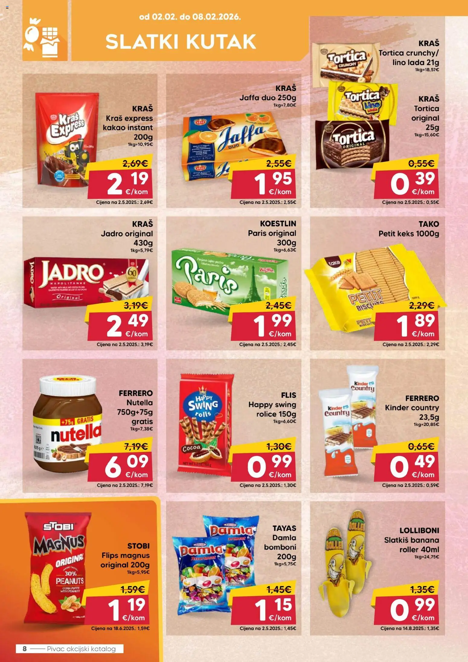 Pivac katalog | vrijedi od 02.02.2026 | Stranica: 8 | Proizvodi: Nutella, Flips, Bomboni, Keks