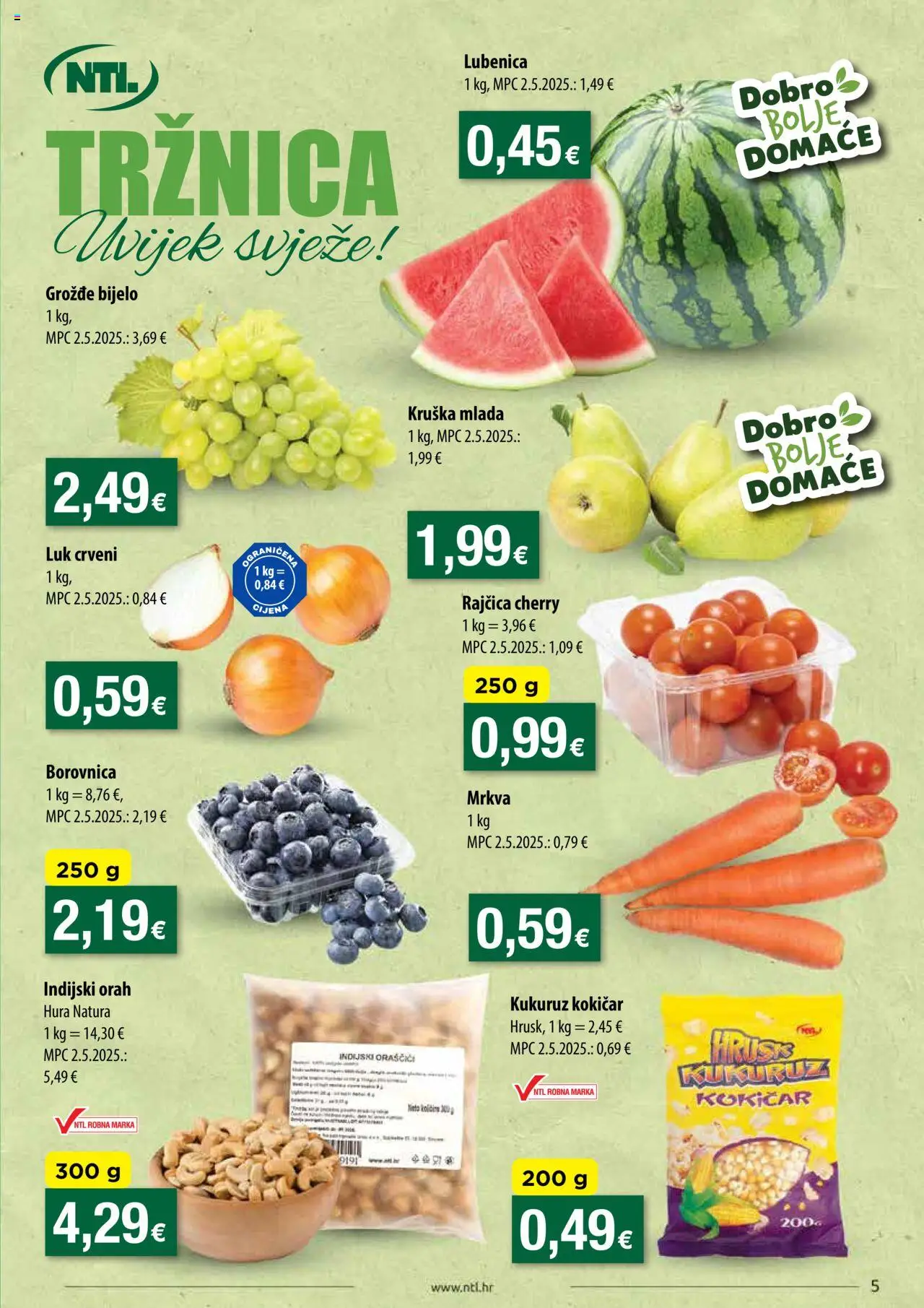 NTL katalog | vrijedi od 30.07.2025 | Stranica: 5 | Proizvodi: Mrkva, Luk, Lubenica, Indijski orah