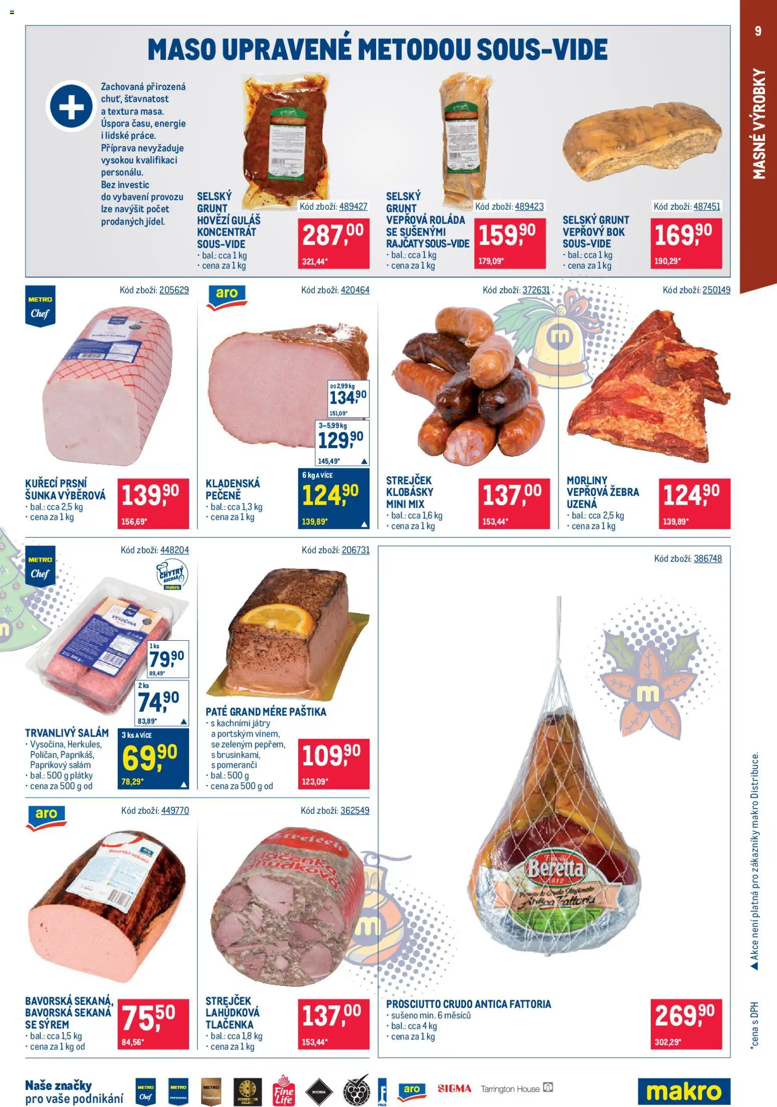Makro leták - Gastronomie od 19.11.2025 | Strana: 9 | Produkty: Prosciutto, Tlačenka, Maso, Guláš
