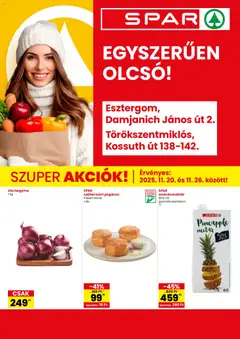 Spar Esztergom, Törökszentmiklós üzlet megújulás - amely érvényes a következő dátumtól: 20.11.2025
