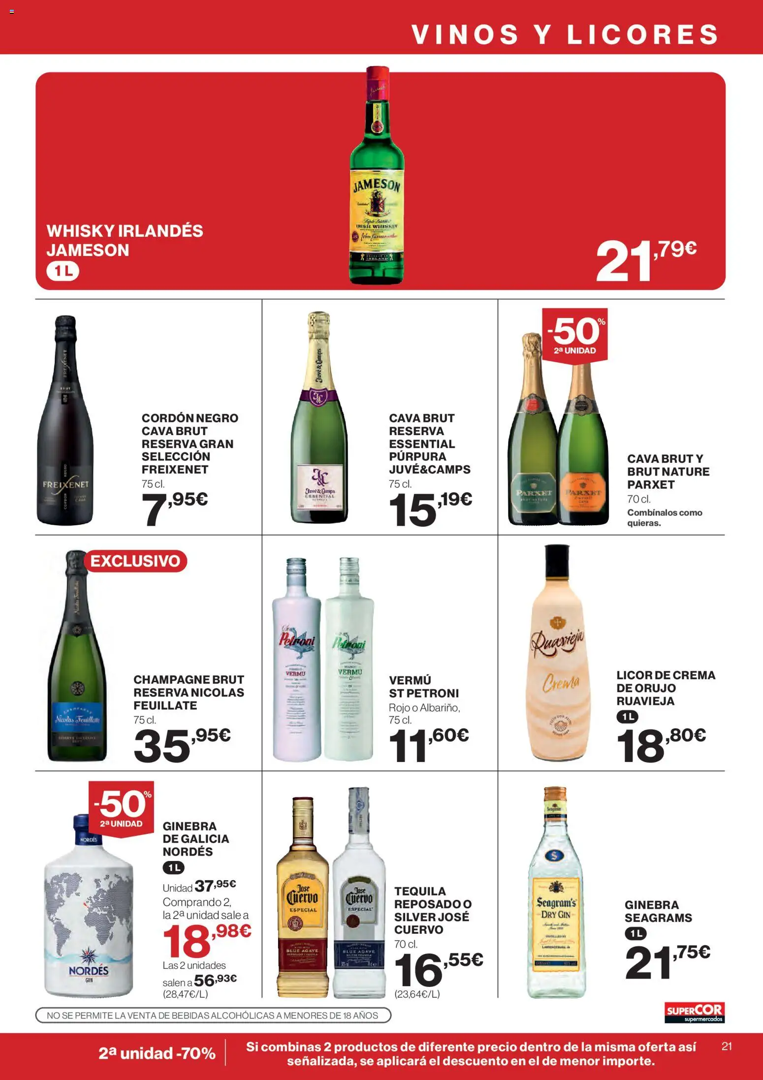Supercor Canarias │ válido desde el 09.04.2026 | Página: 21 | Productos: Licor, Ginebra, Crema, Whisky