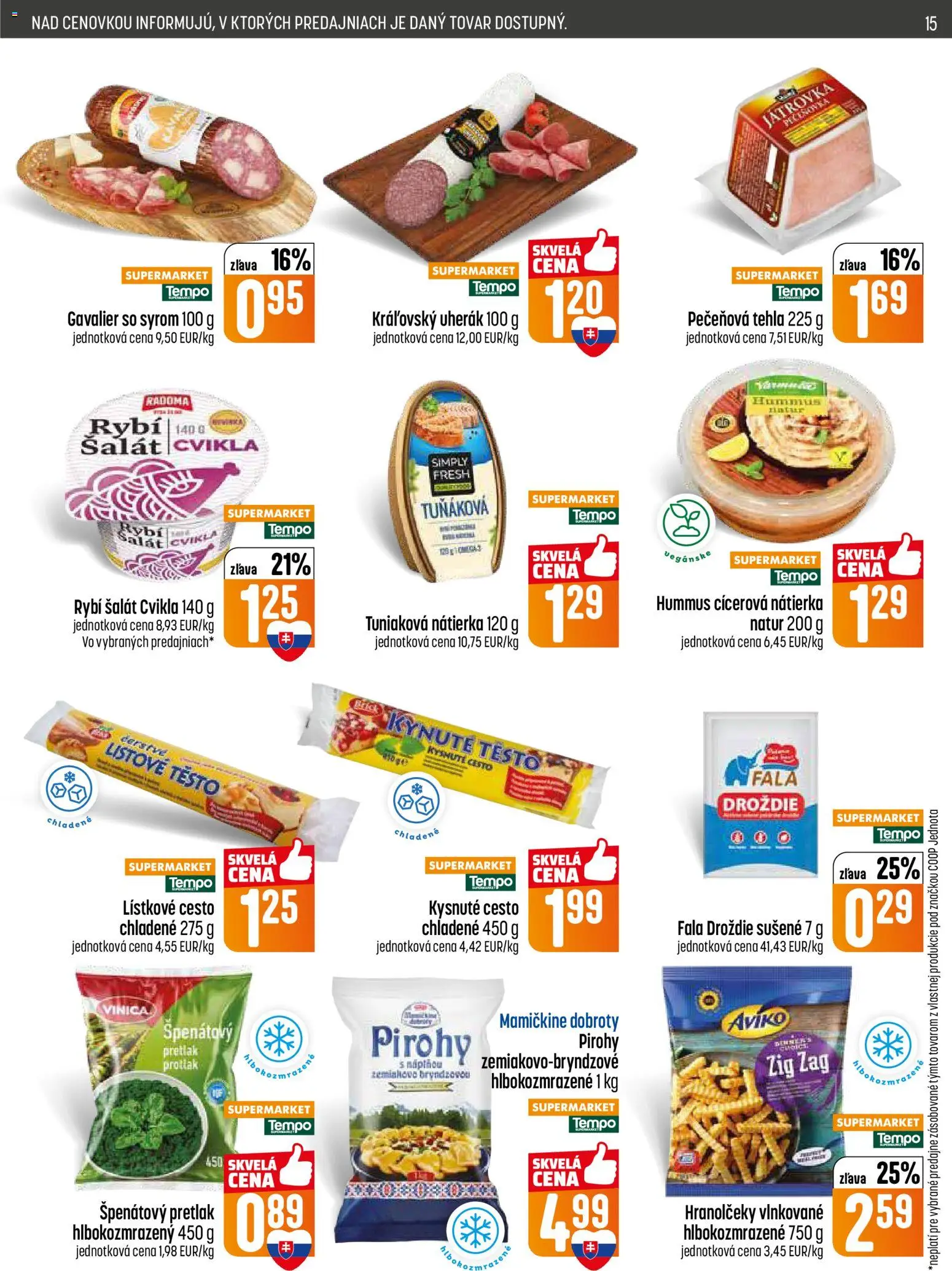 Nové COOP Jednota akcie – leták je platný od 12.02.2026 | Strana: 15 | Produkty: Pirohy, Lístkové cesto, Cvikla, Šalát