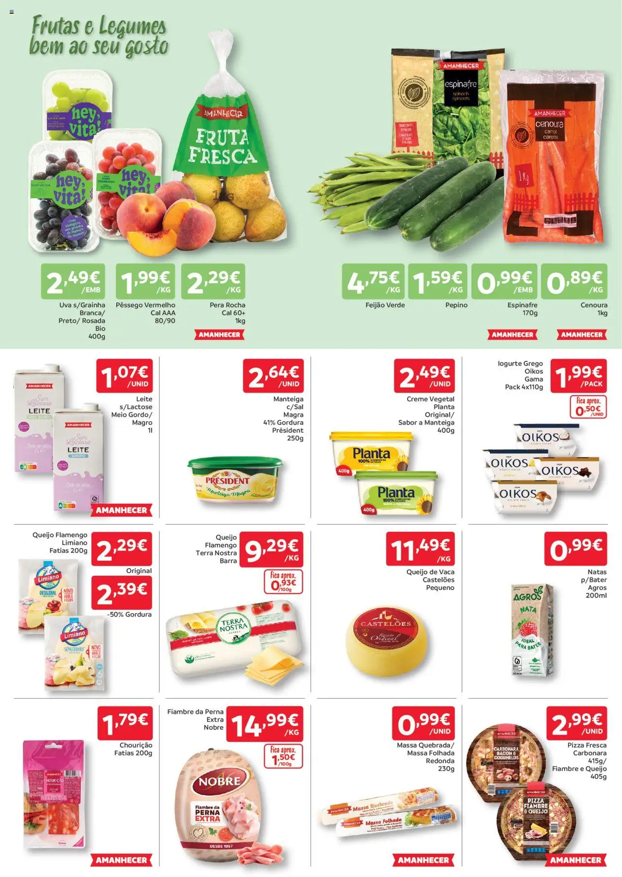 Amanhecer folheto │ válido de 11.09.2025 | Página: 2 | Produtos: Bacon, Manteiga, Queijo, Cenoura