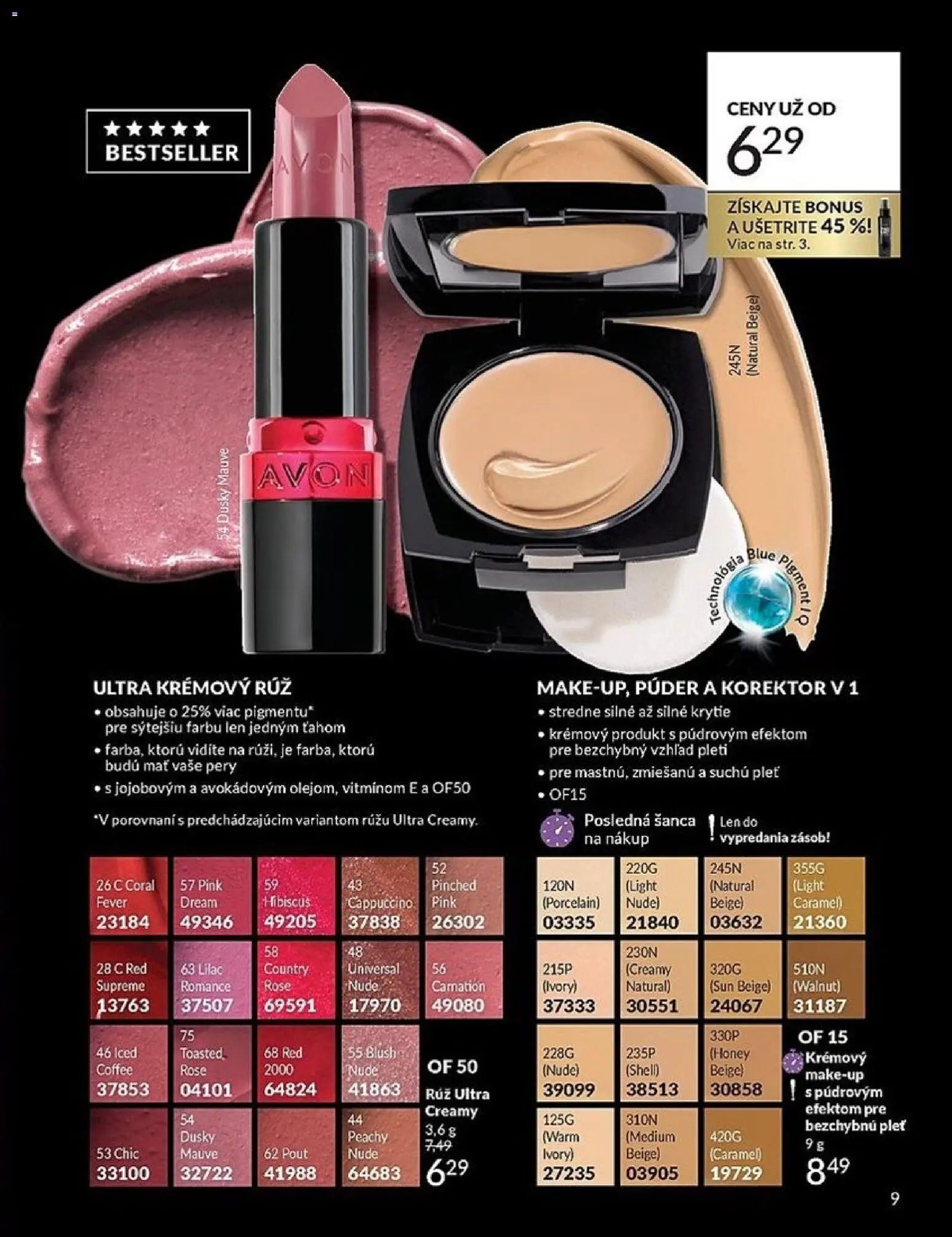 Nové Avon akcie – leták je platný od 01.04.2026 | Strana: 9 | Produkty: Korektor, Púder