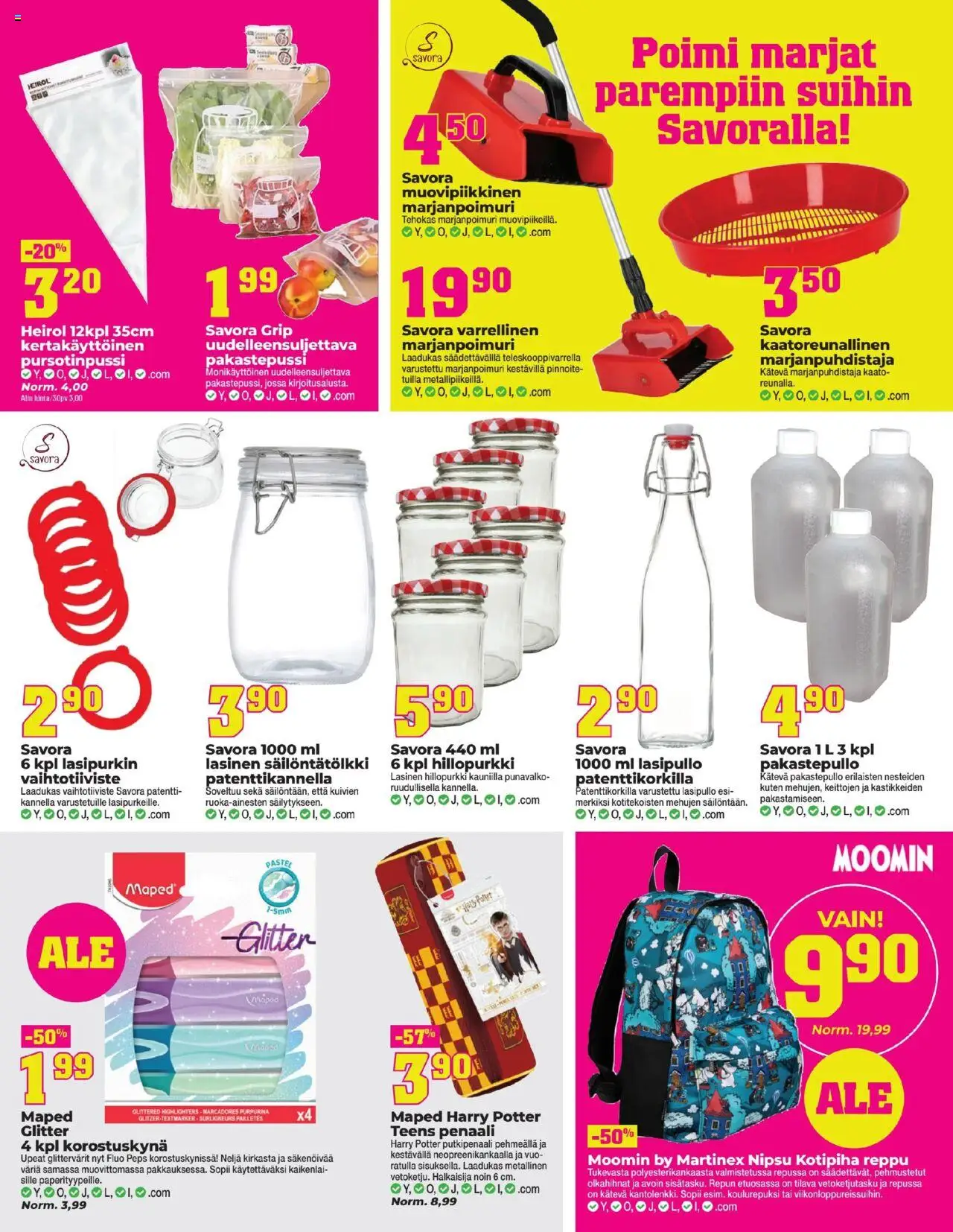  | Sivu: 9 | Tuotteet: Korostuskynä, Reppu