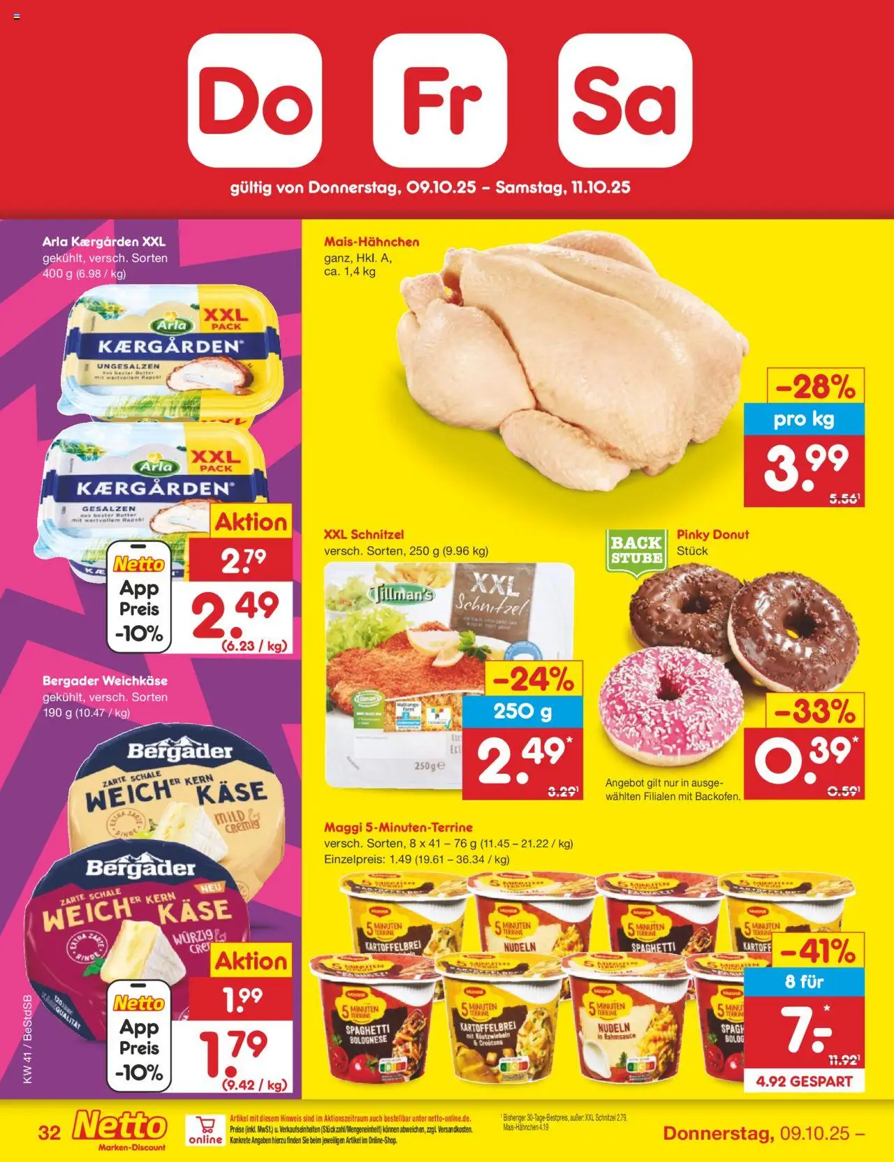 Netto Marken-Discount Prospekt 	 – gültig ab 06.10.2025 | Seite: 38 | Produkte: Butter, Käse, Schnitzel, Nudeln