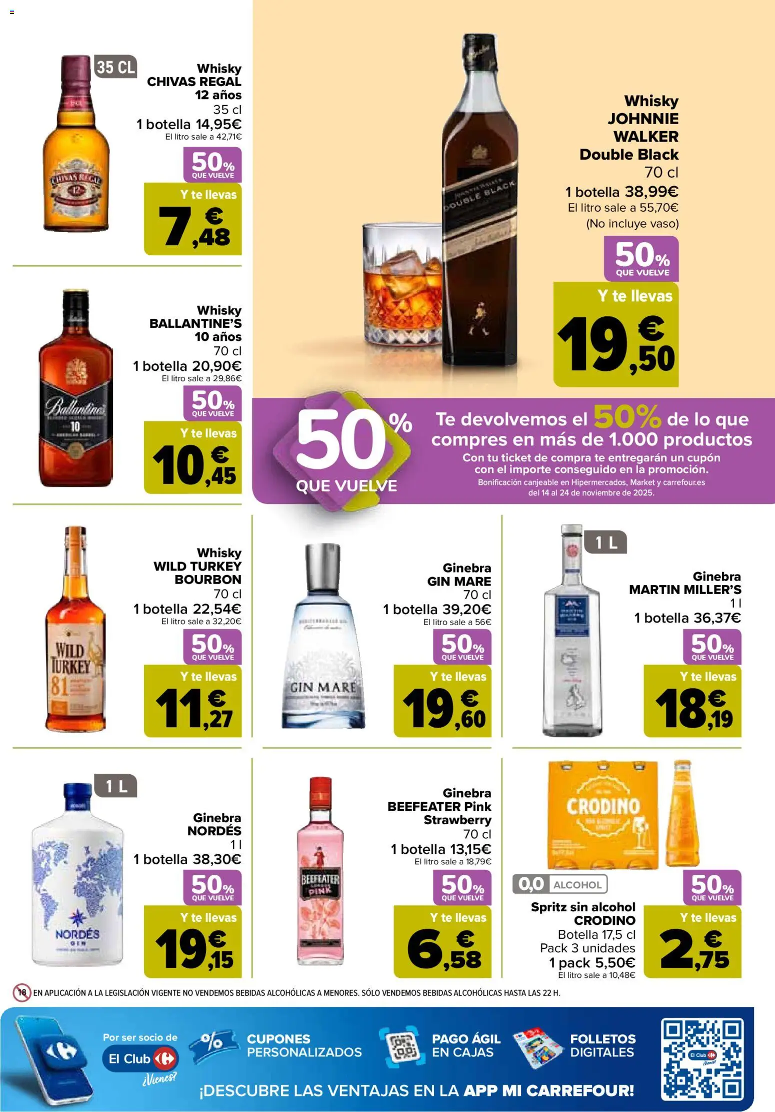 Carrefour folleto │ válido desde el 28.10.2025 | Página: 51 | Productos: Ginebra, Té, Whisky