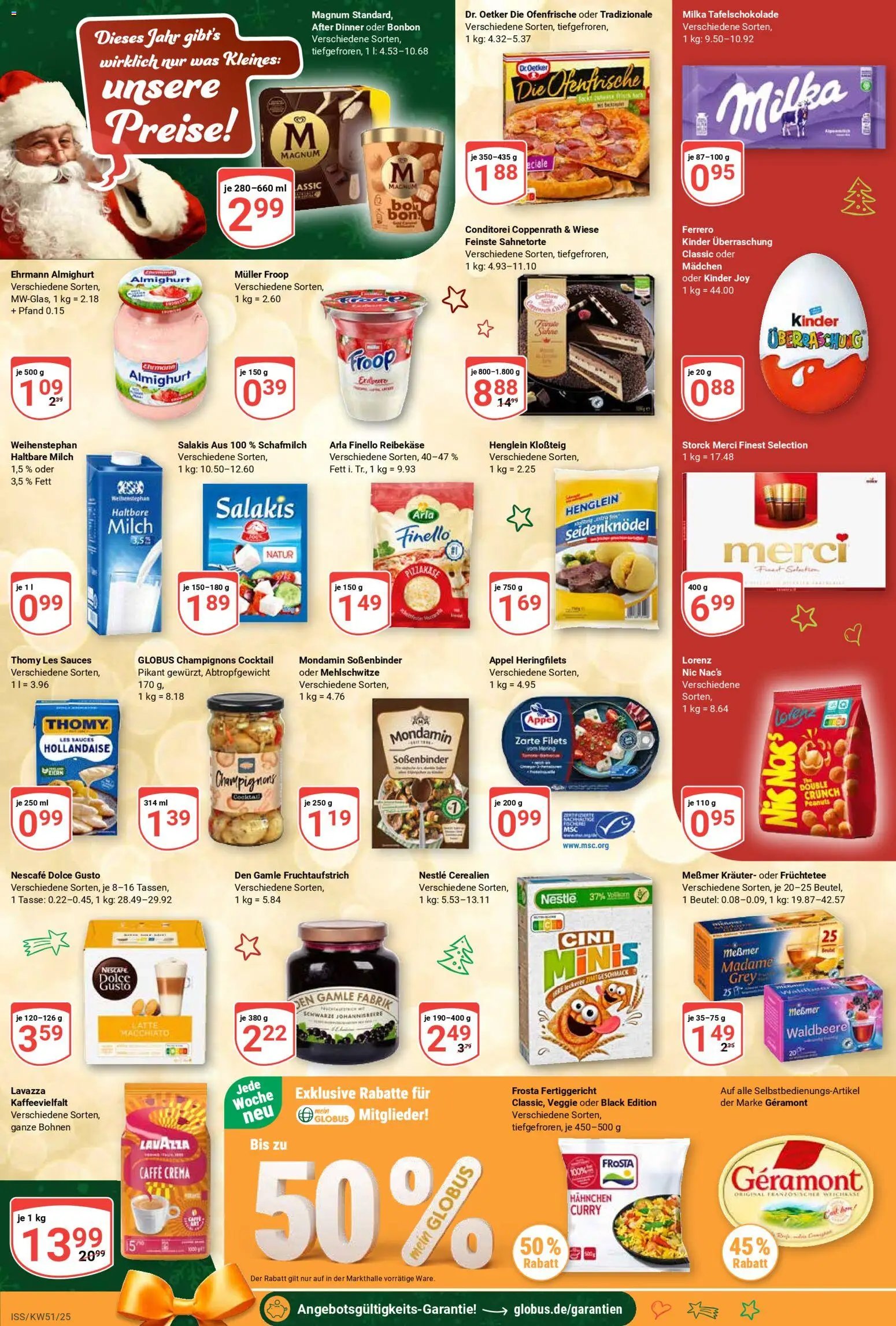 Globus Prospekt 	 – gültig ab 15.12.2025 | Seite: 2 | Produkte: Thomy les sauces, Milka, Champignons, Dolce gusto