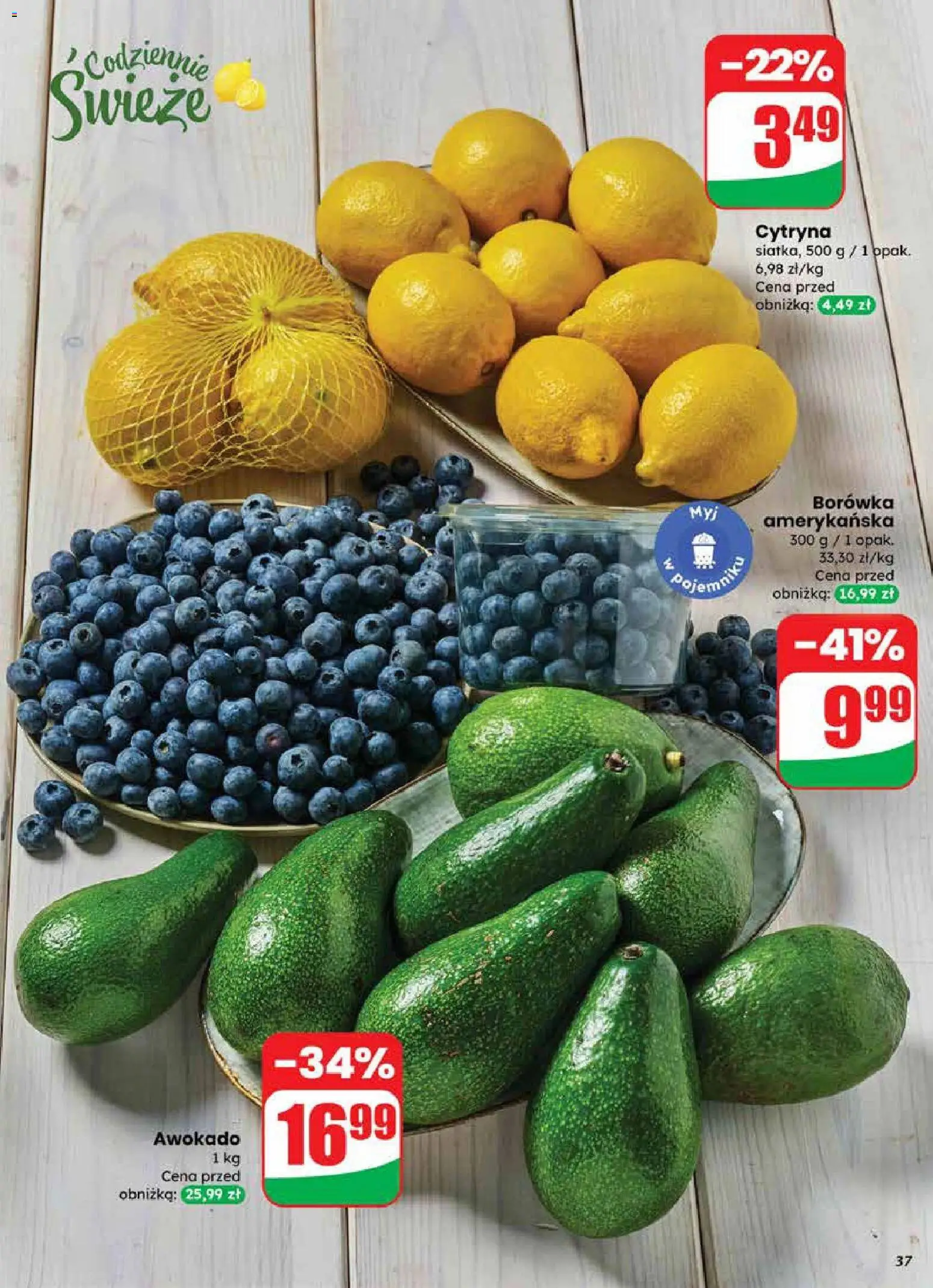 Dino Gazetka od 27.12.2025 | Strona: 37 | Produkty: Cytryna, Borówka amerykańska, Awokado
