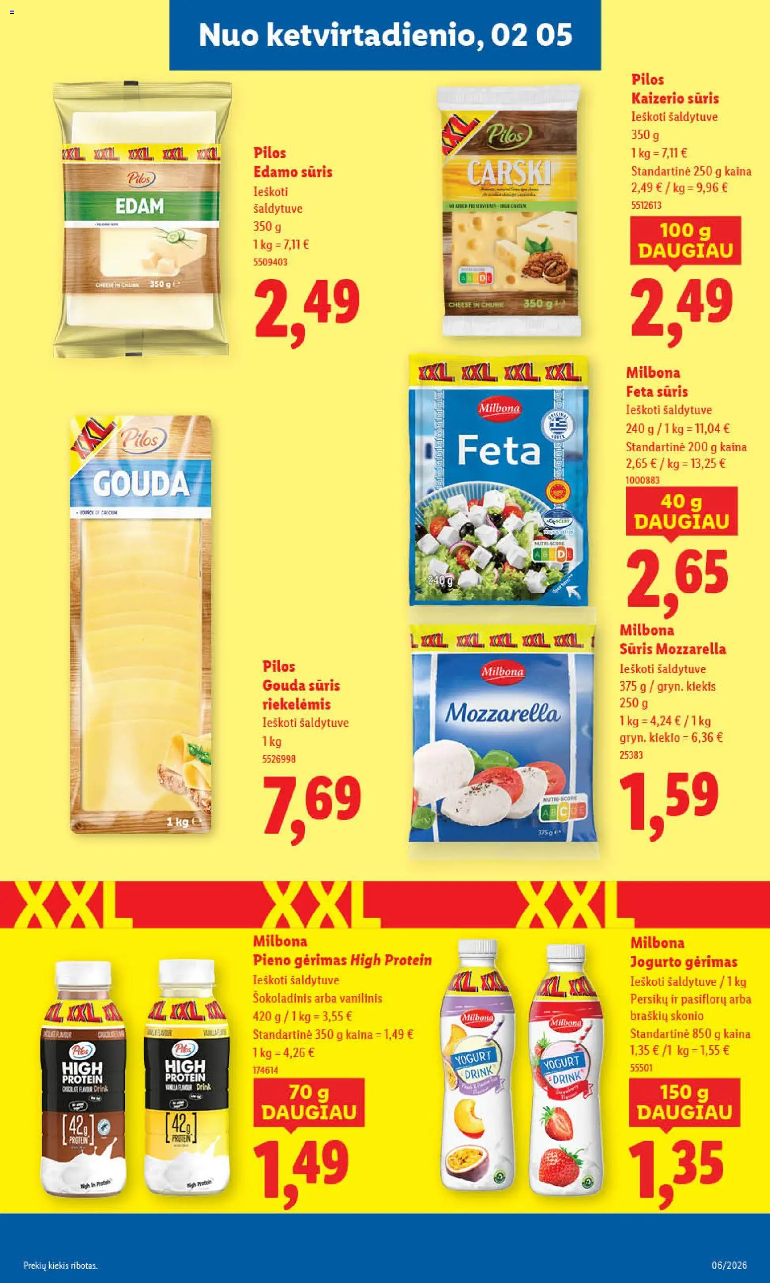 LIDL akcijos nuo 02.02.2026 | Puslapis: 25 | Prekių: Sūris, Jogurto gėrimas