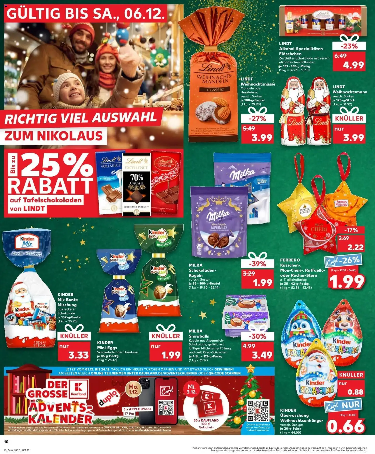 Kaufland prospekt Döbeln	 – gültig ab 30.11.2025 | Seite: 10 | Produkte: Schokolade, Milka, Iphone, Lindt