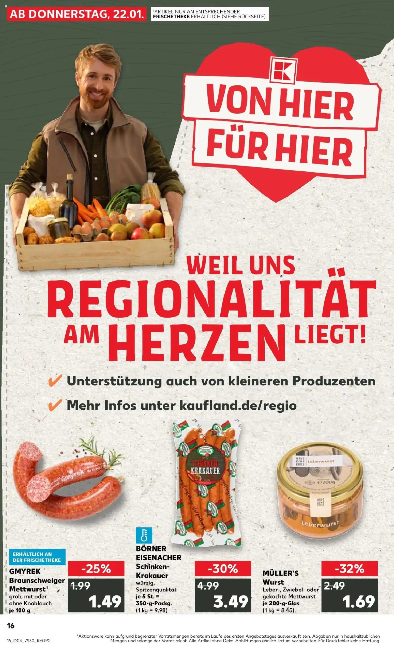 Kaufland prospekt Lüneburg	 – gültig ab 22.01.2026 | Seite: 1 | Produkte: Wurst, Knoblauch, Schinken