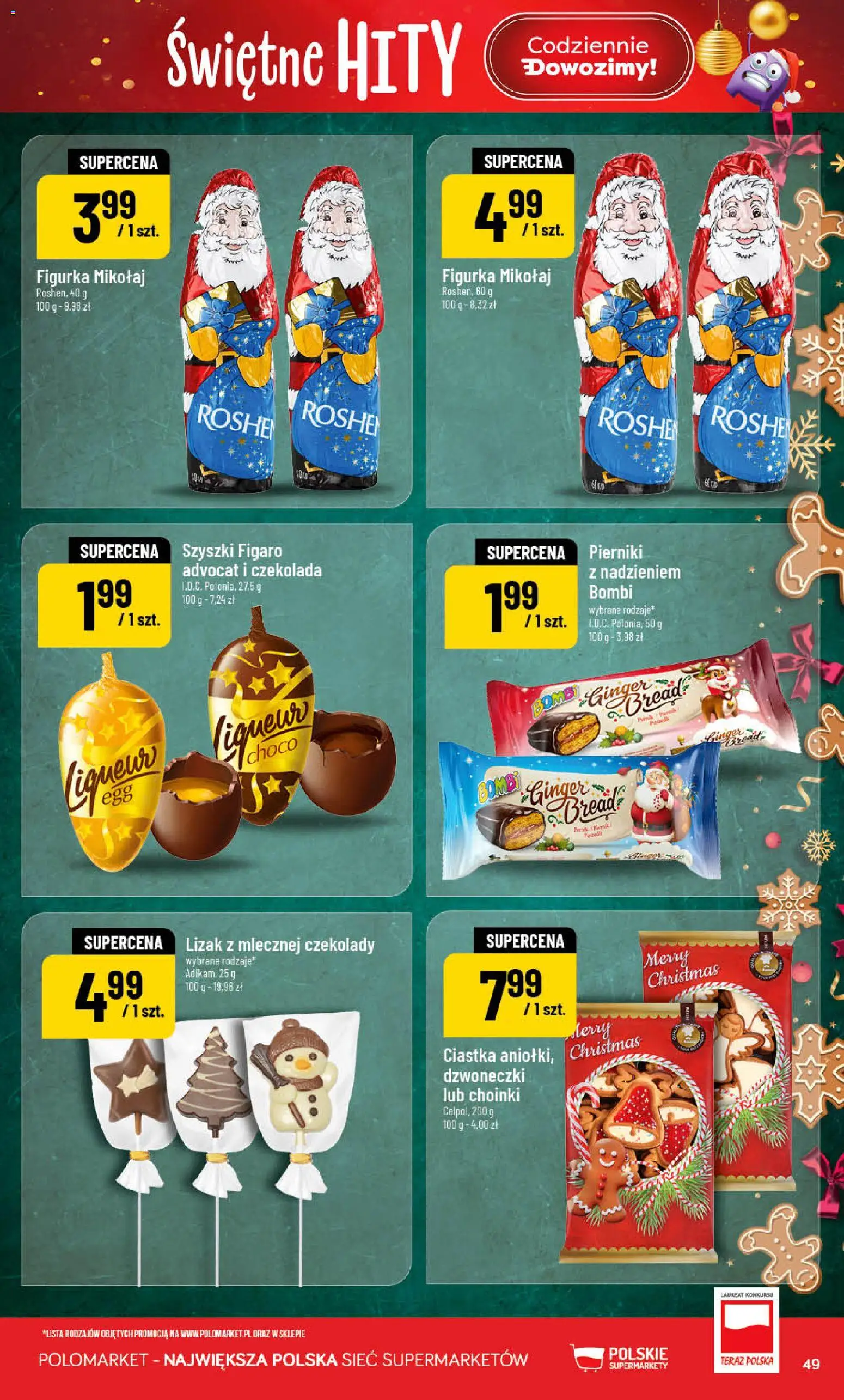 POLOmarket Gazetka od 12.11.2025 | Strona: 49 | Produkty: Czekolady, Pierniki, Czekolada, Ciastka