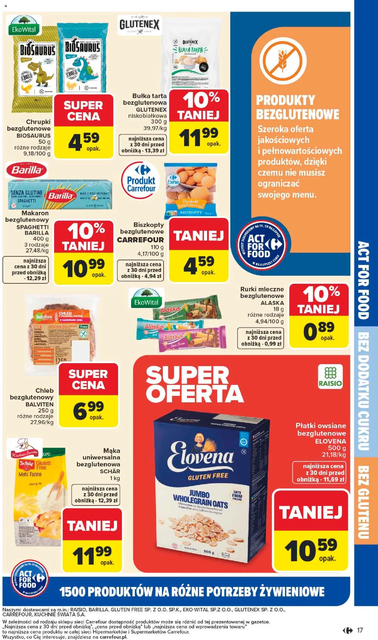 Carrefour Gazetka - Act for food od 05.01.2026 | Strona: 17 | Produkty: Płatki owsiane, Chrupki, Chleb, Makaron
