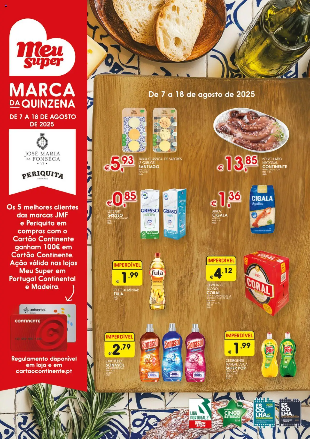 Meu Super folheto Madeira │ válido de 07.08.2025 | Página: 1 | Produtos: Polvo, Óleo, Cerveja, Arroz