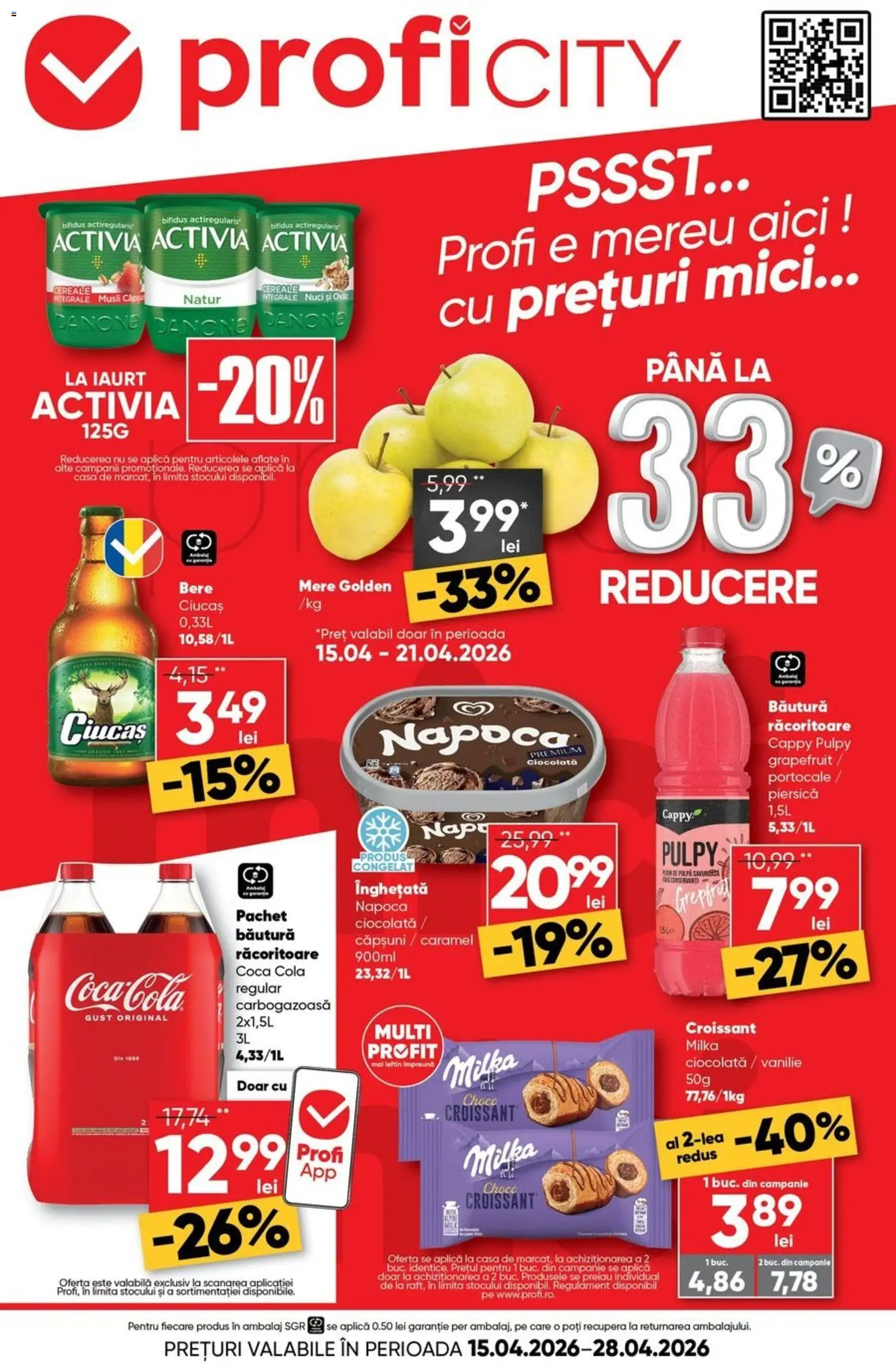 Noul catalog Profi – valabil de la 15.04.2026 | Pagină: 1 | Produse: Piersică, Iaurt, Căpșuni, Nuci