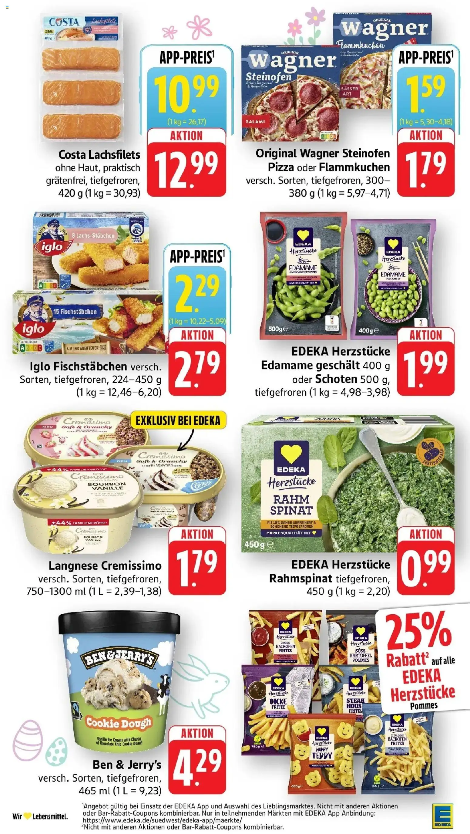 E center Prospekt Ramstein-Miesenbach	 – gültig ab 23.03.2026 | Seite: 21 | Produkte: Langnese cremissimo, Pommes frites, Steak, Sahne