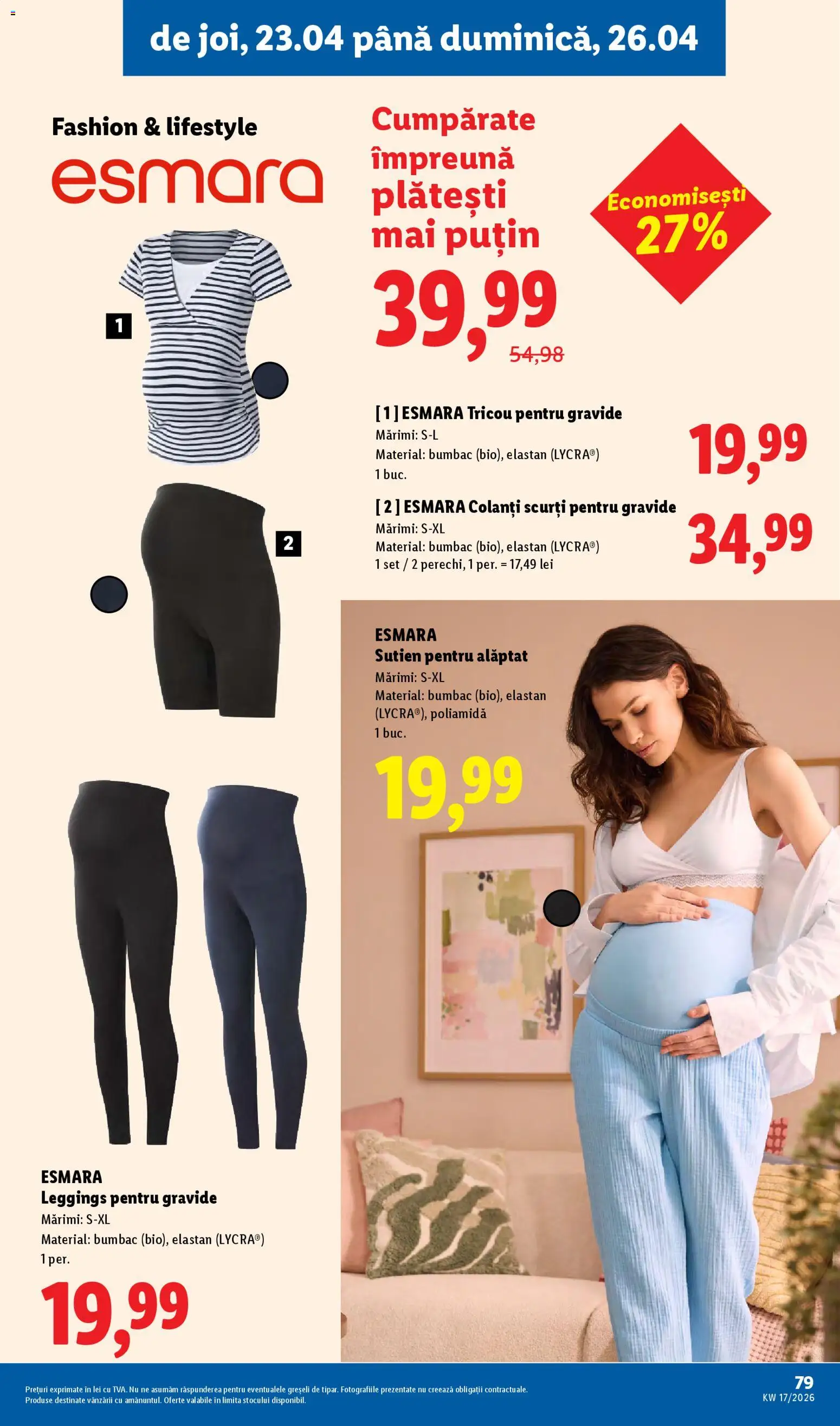 Noul catalog Lidl – valabil de la 20.04.2026 | Pagină: 79 | Produse: Tricou, Sutien, Colanți