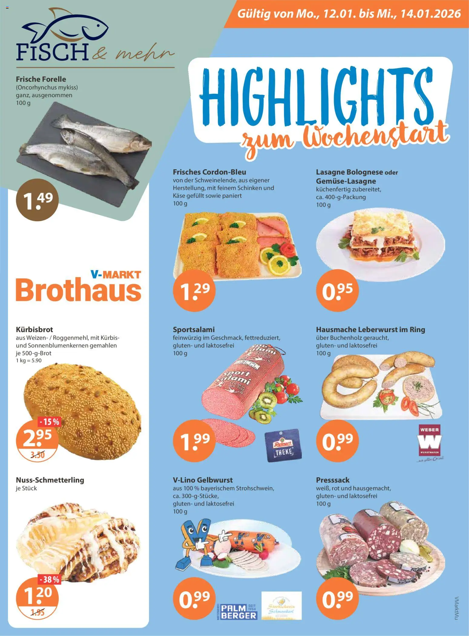 V-Markt - München – gültig ab 08.01.2026 | Seite: 22 | Produkte: Theke, Fisch, Kürbis, Schinken