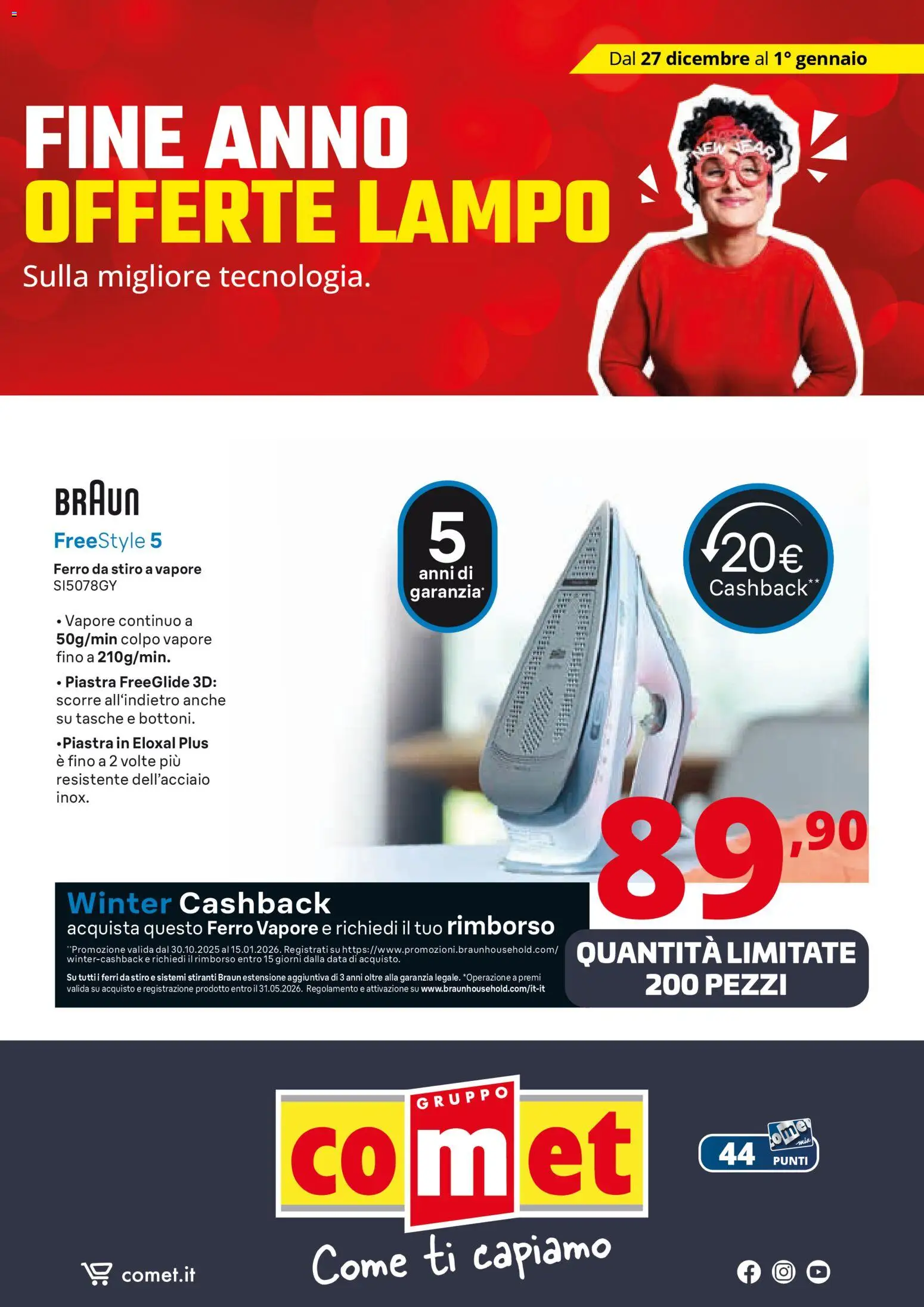 Volantino Comet del 27.12.2025 | Pagina: 54 | Prodotti: Data, Ferro da stiro