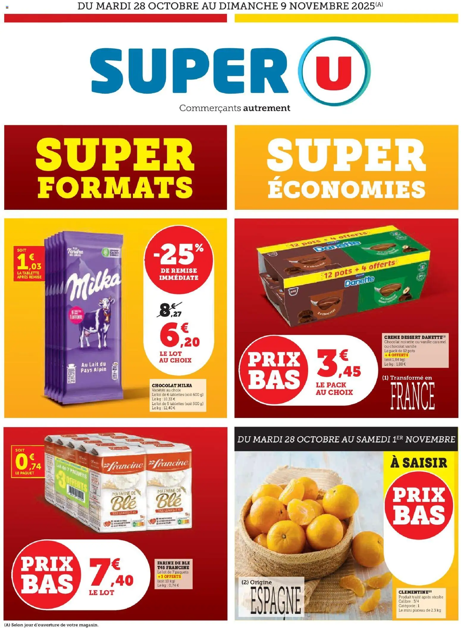 {H1} | Page: 1 | Produits: Noisette, Plateau, Farine, Chocolat