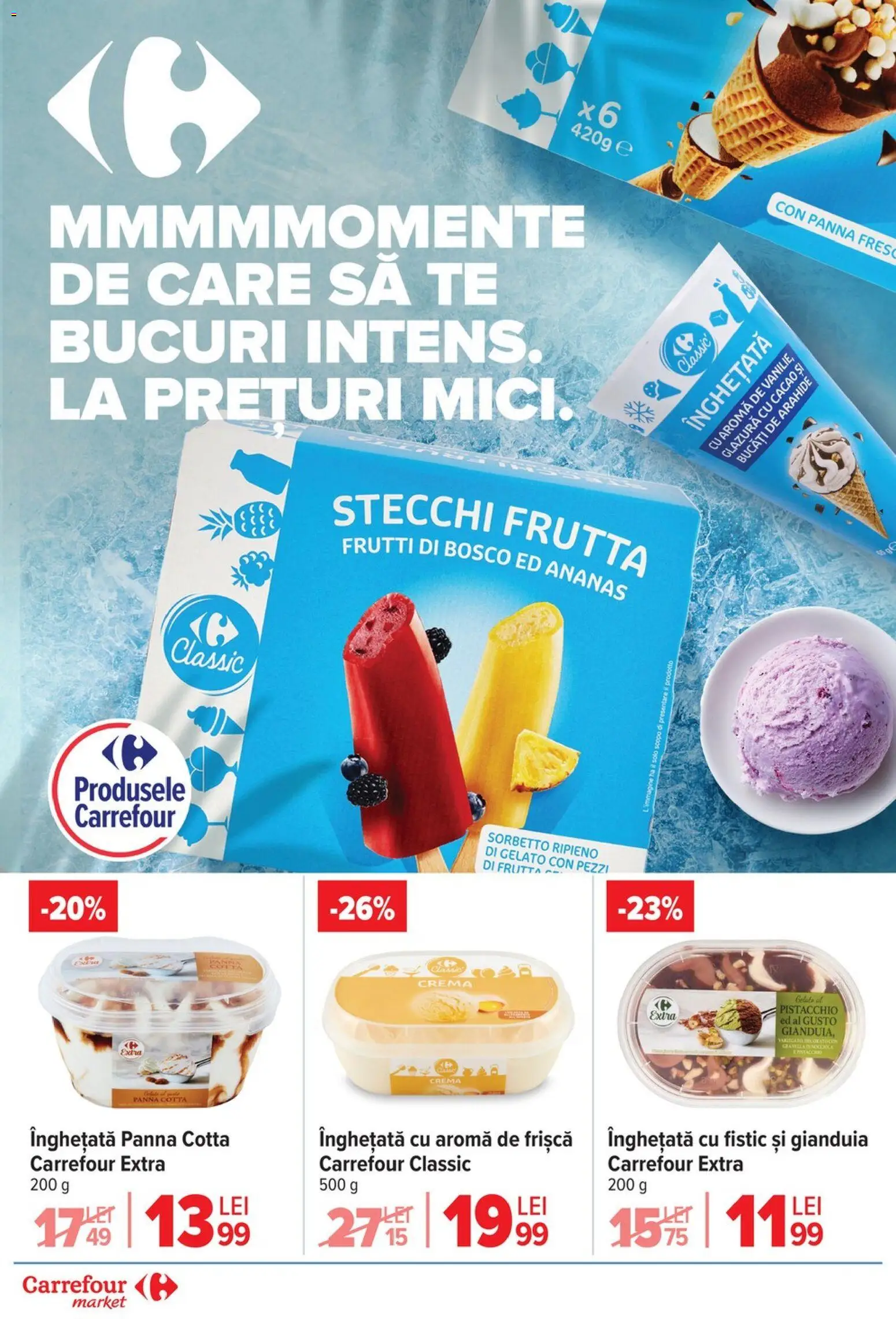 Noul catalog Carrefour – valabil de la 15.04.2026 | Pagină: 8 | Produse: Cremă, Fistic, Frișcă, Înghețată
