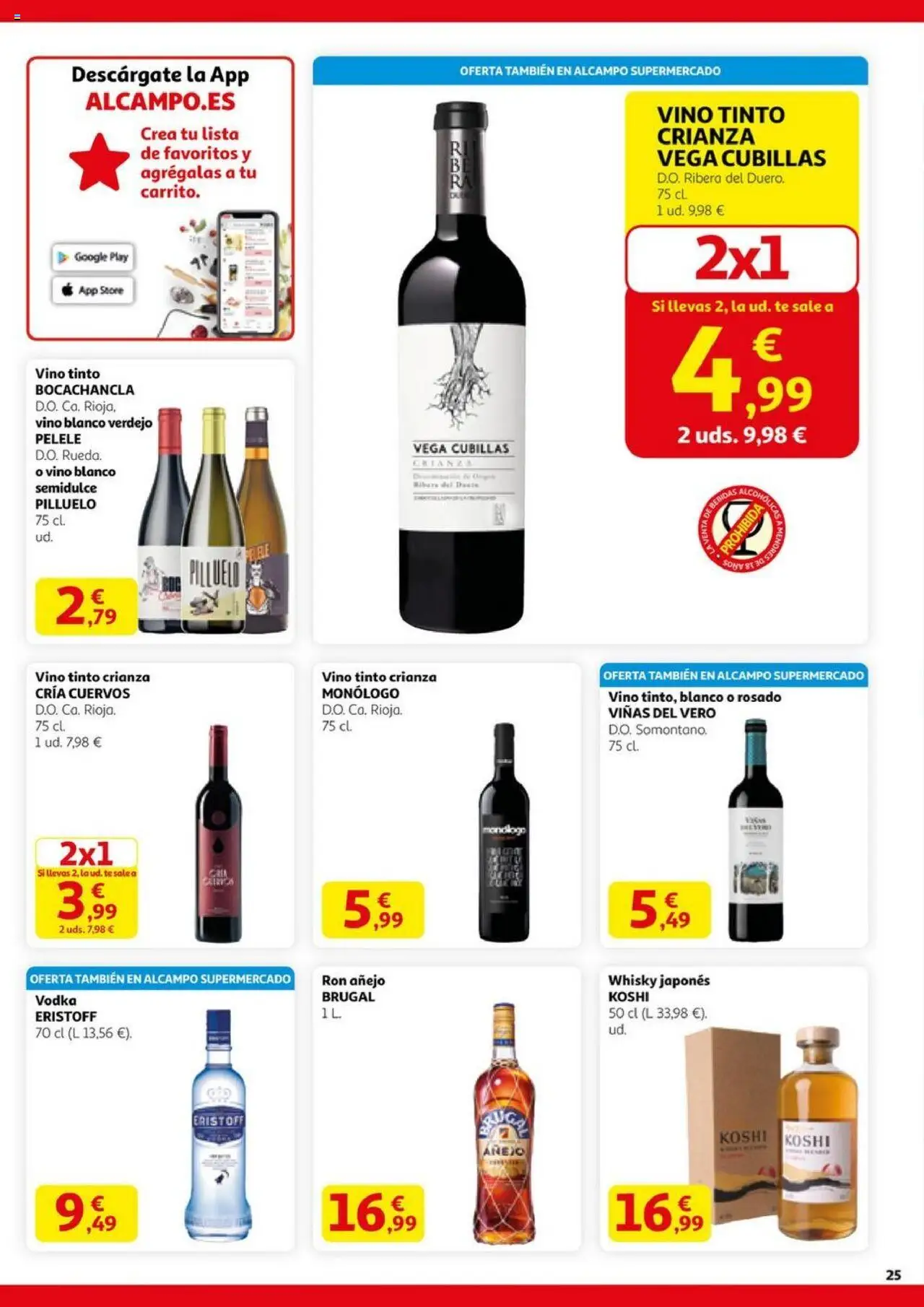 Alcampo - HG Madrid Unificado │ válido desde el 11.09.2025 | Página: 25 | Productos: Ron, Vino, Té, Whisky