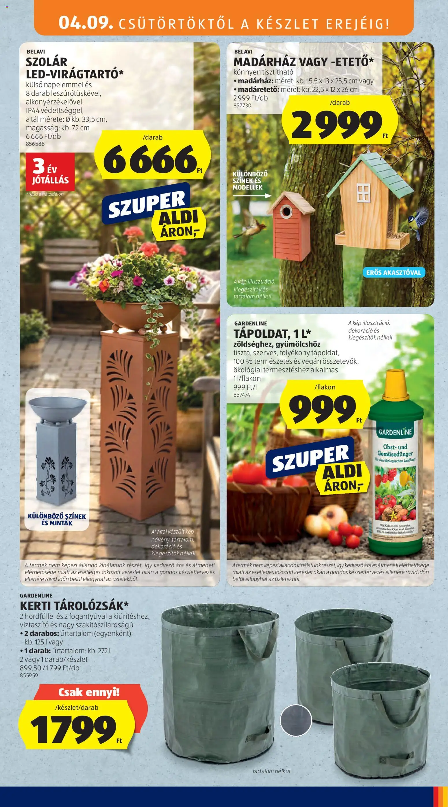 Aldi akciós ujság - amely érvényes a következő dátumtól: 09.04.2026 | Oldal: 3 | Termékek: Vegán, Madáretető, Dekoráció