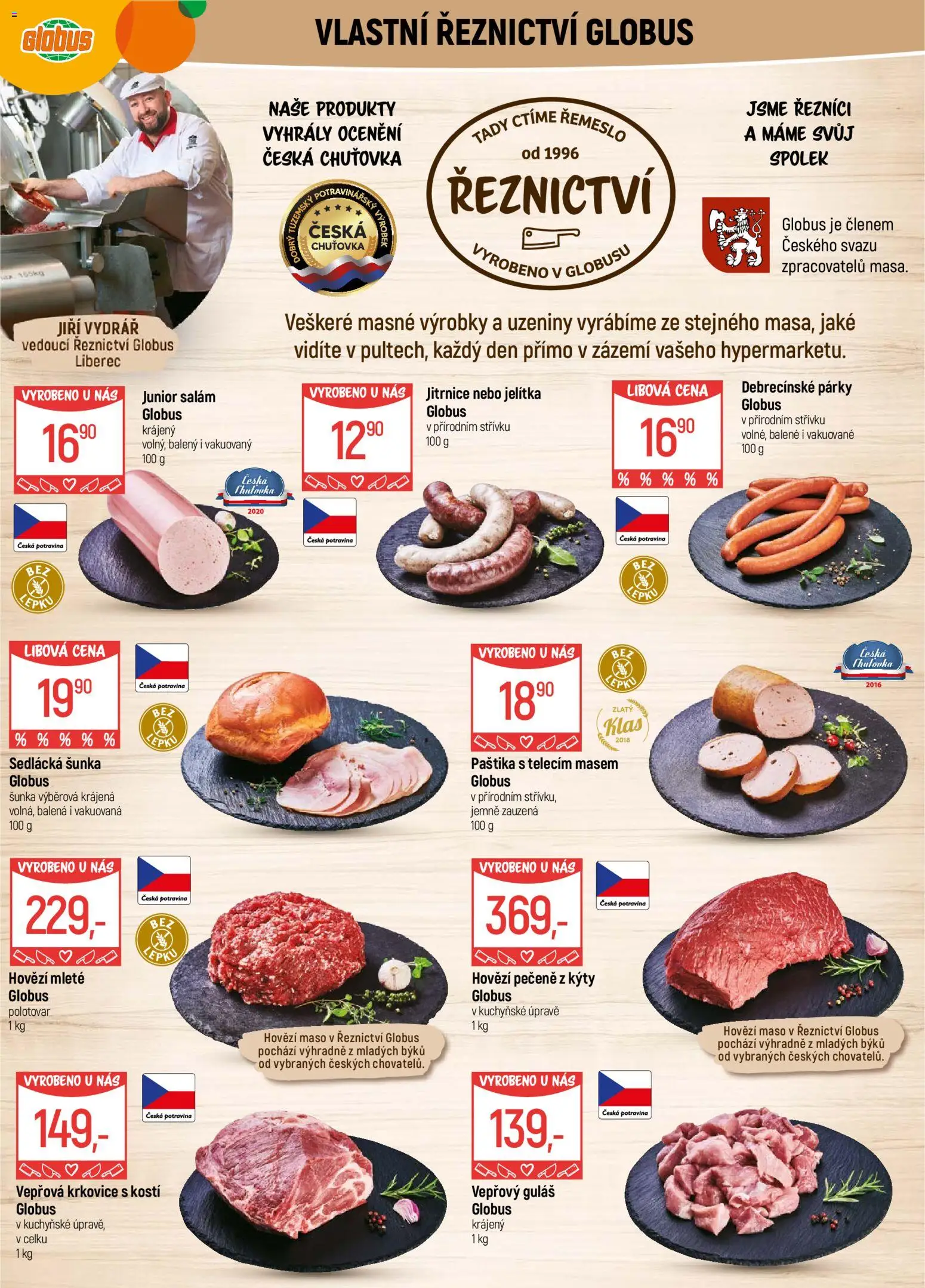 Globus leták - Liberec od 05.11.2025 | Strana: 5 | Produkty: Párky, Uzeniny, Krkovice, Vepřová krkovice