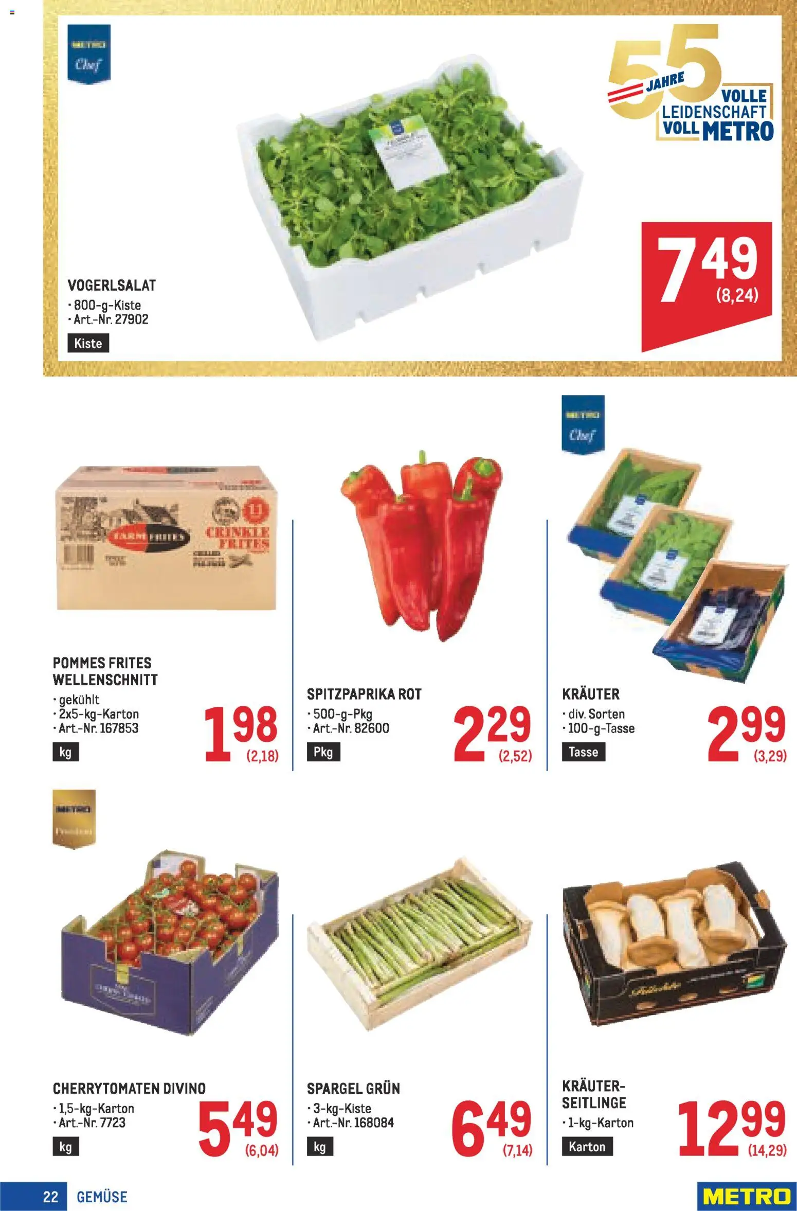 Metro angebote Profi gültig ab 30.04.2026 | Seite: 22 | Produkte: Gemüse