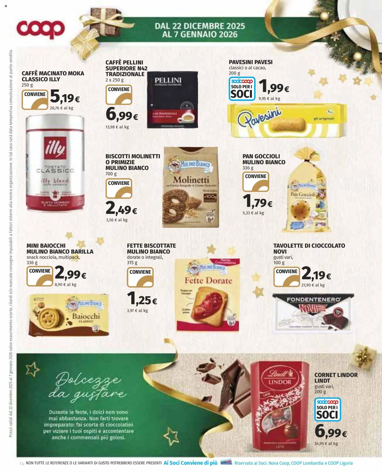 Volantino COOP del 22.12.2025 | Pagina: 14 | Prodotti: Cioccolato, Biscotti, Data, Macinato