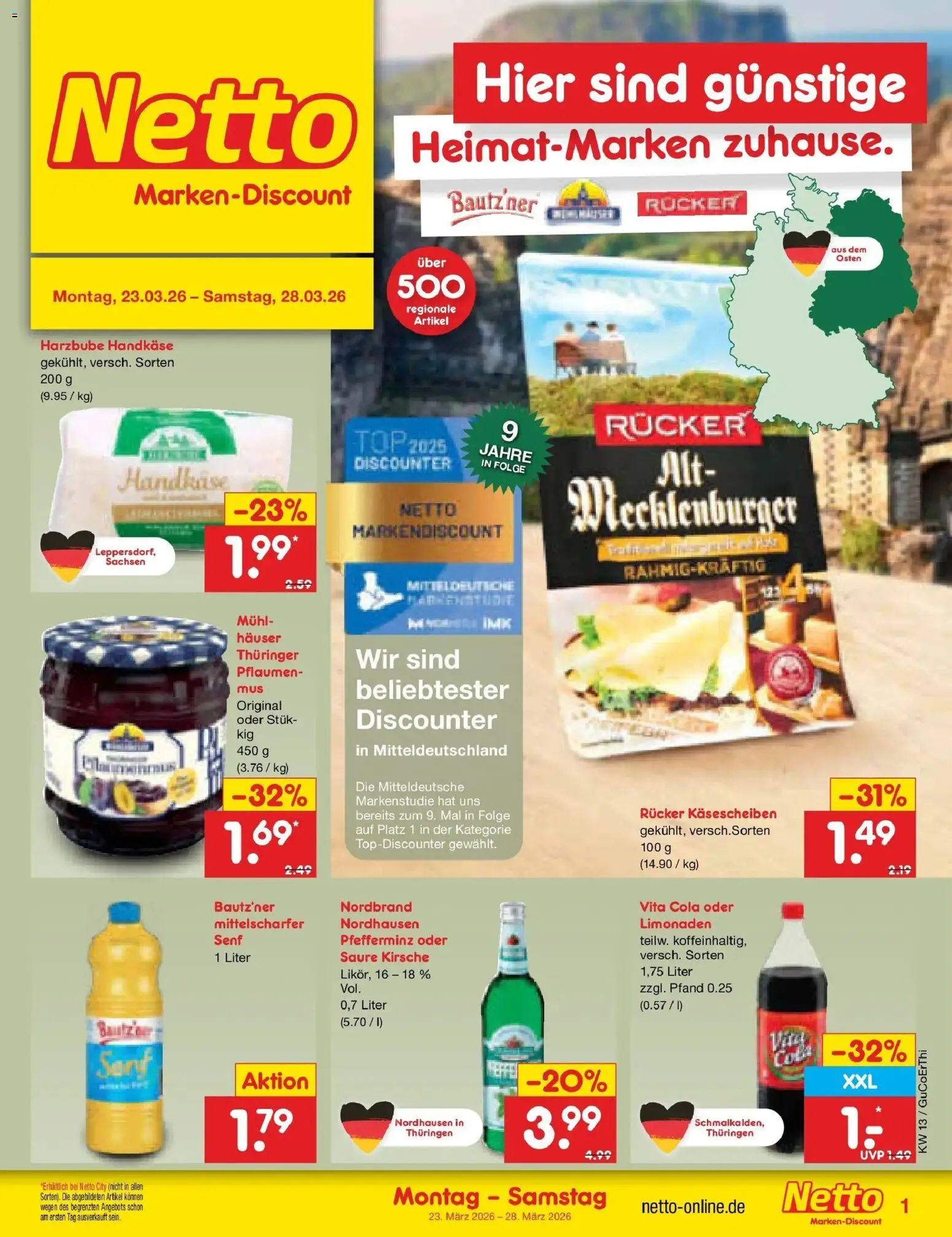Netto Marken-Discount Prospekt Bitterfeld-Wolfen	 – gültig ab 23.03.2026 | Seite: 26 | Produkte: Top, Pflaumen, Cola, Vita cola