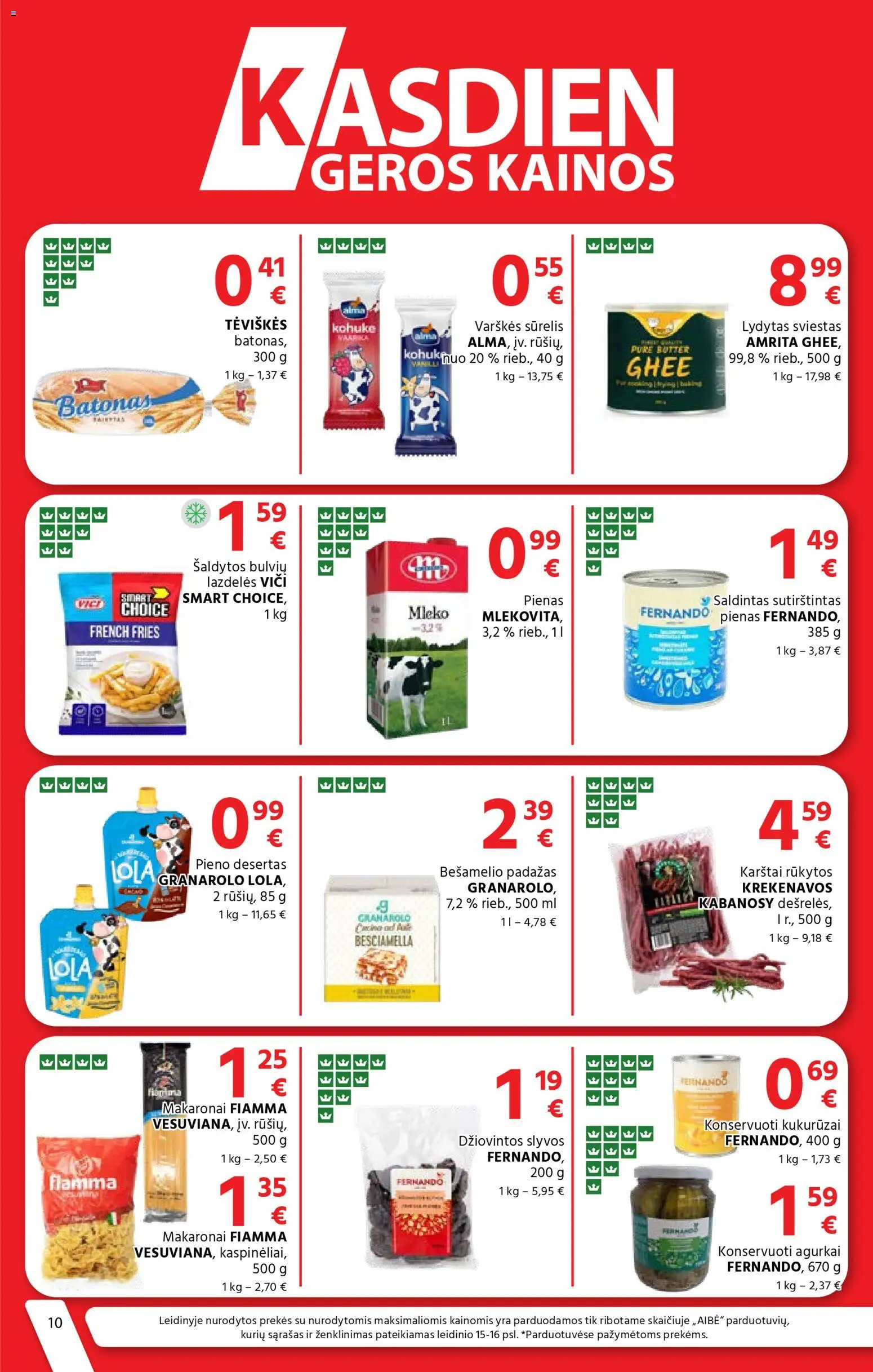AIBE akcijos nuo 27.11.2025 | Puslapis: 10 | Prekių: Agurkai, Pienas, Sviestas, Padažas