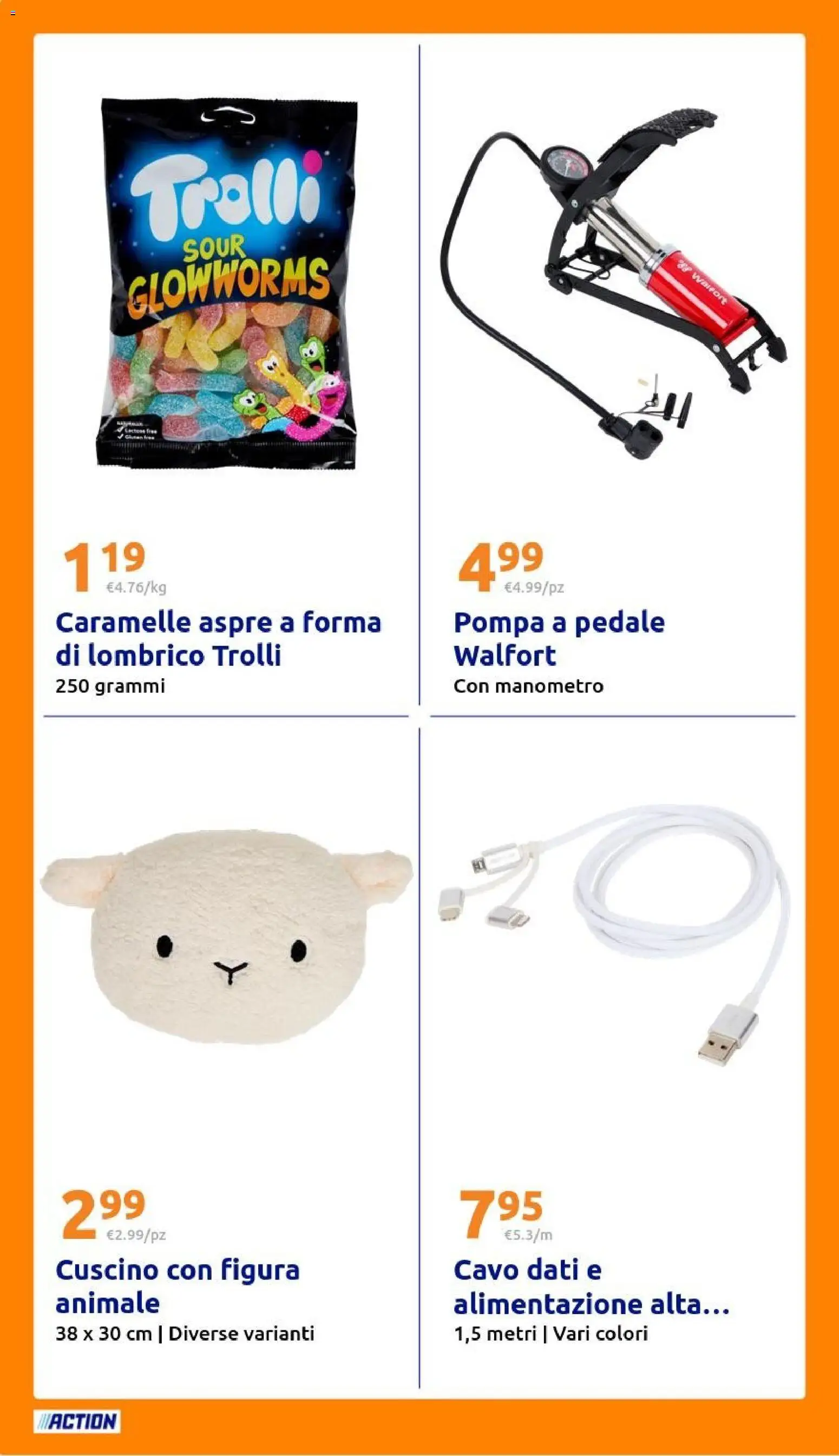 Volantino Action del 08.04.2026 | Pagina: 24 | Prodotti: Caramelle, Cavo, Manometro, Cuscino