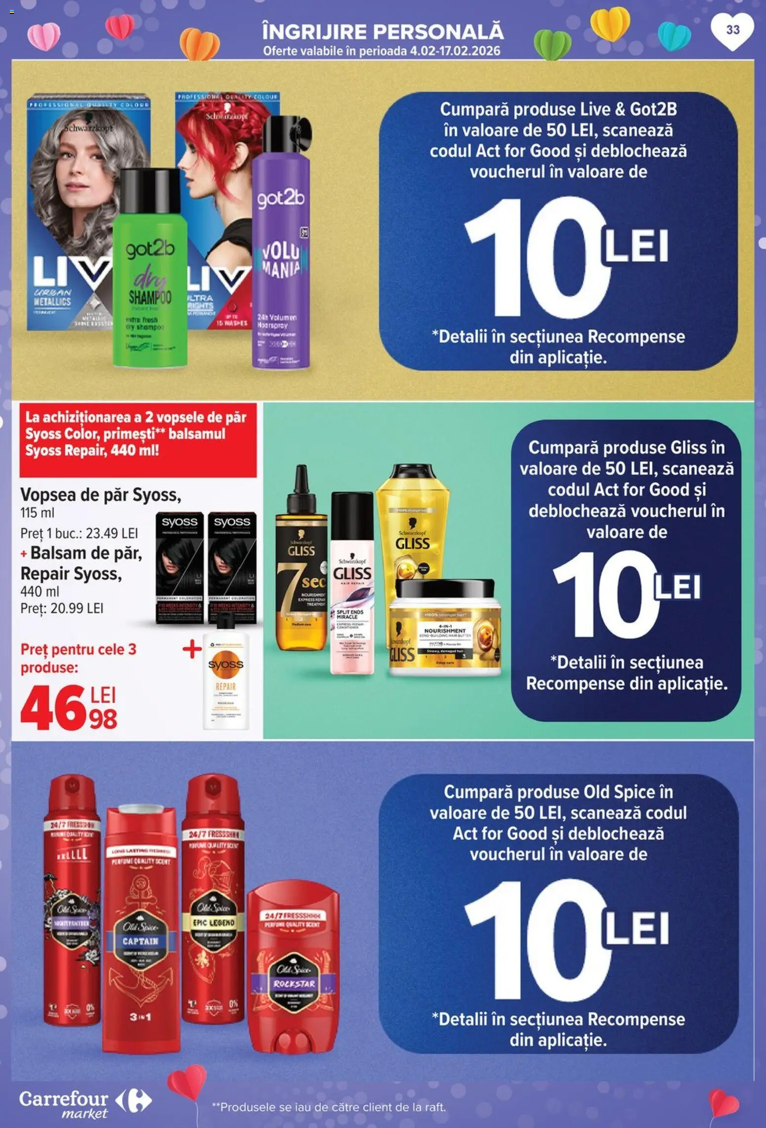 Noul catalog Carrefour – valabil de la 04.02.2026 | Pagină: 34 | Produse: Kısırlaştırılmış Kedi Maması, Vopsea, Balsam, Vopsea de păr