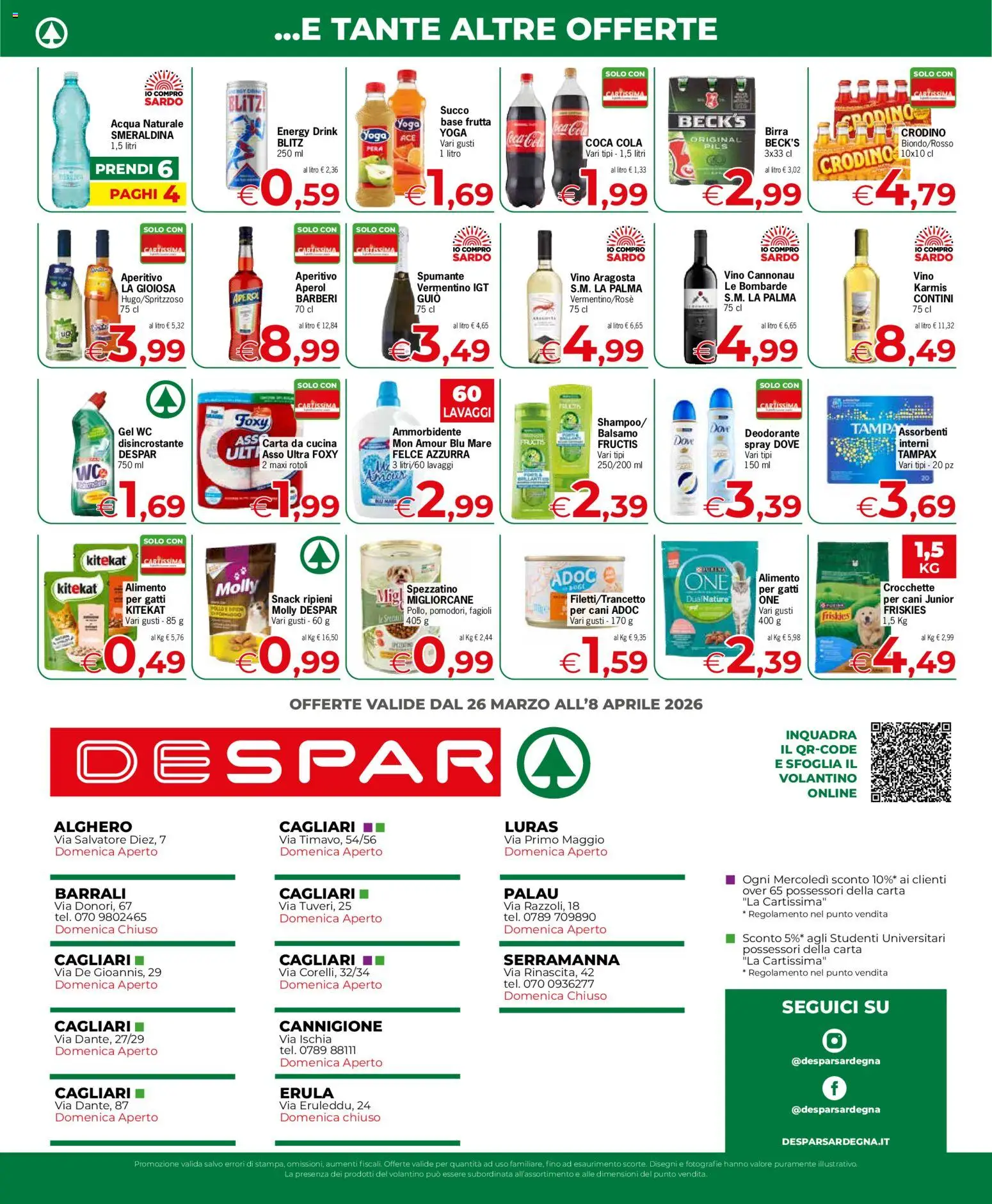 Volantino Despar del 26.03.2026 | Pagina: 4 | Prodotti: Balsamo, Spumante, Acqua naturale, Aperitivo