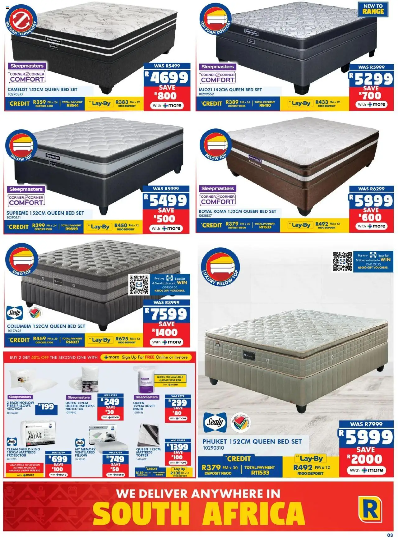New Russells catalogue – valid from 16.10.2025 | Page: 3 | Products: Duvet, Bed, Mattress, Pillow