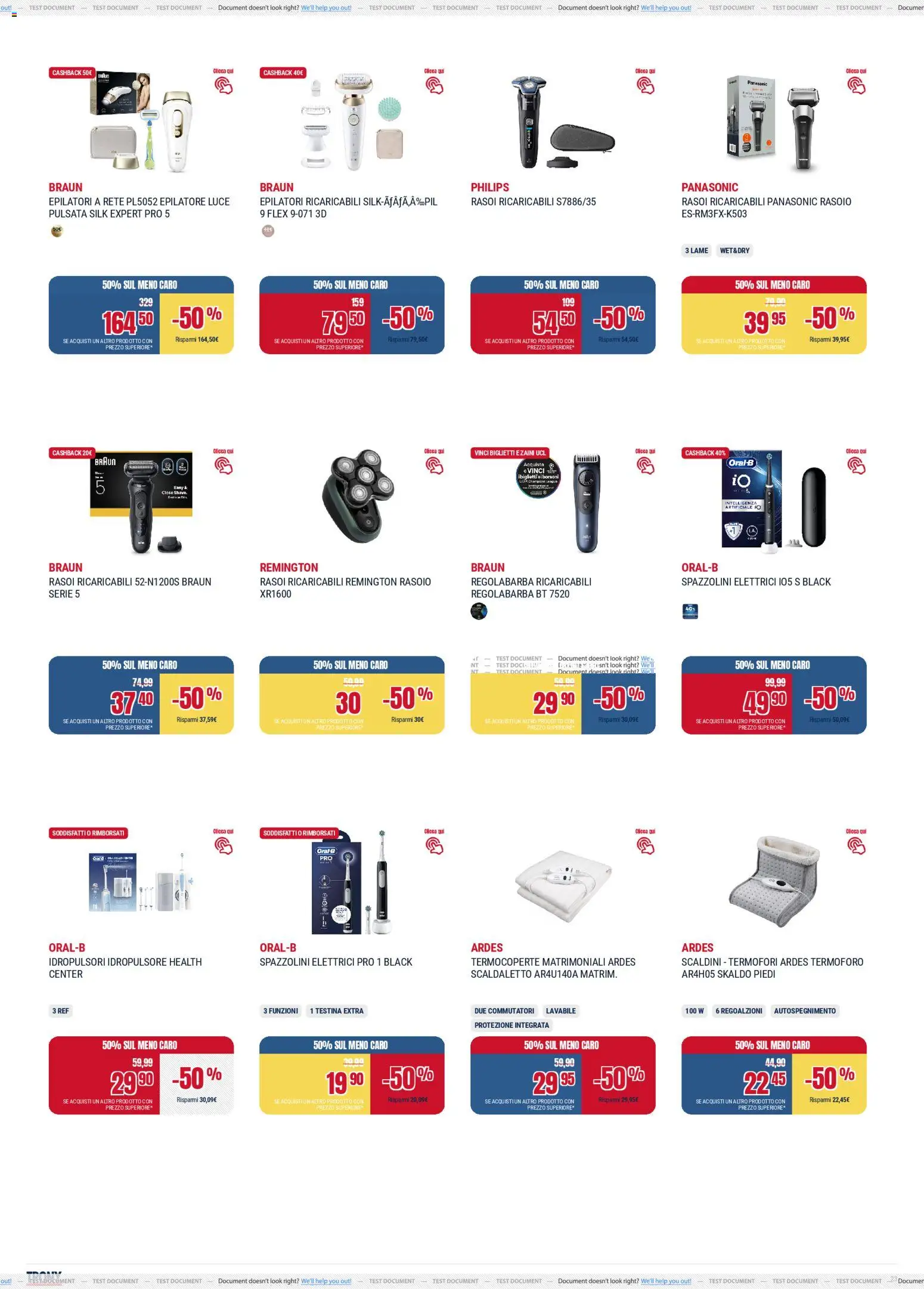 Volantino Trony del 04.12.2025 | Pagina: 23 | Prodotti: Rasoio, Regolabarba, Epilatore