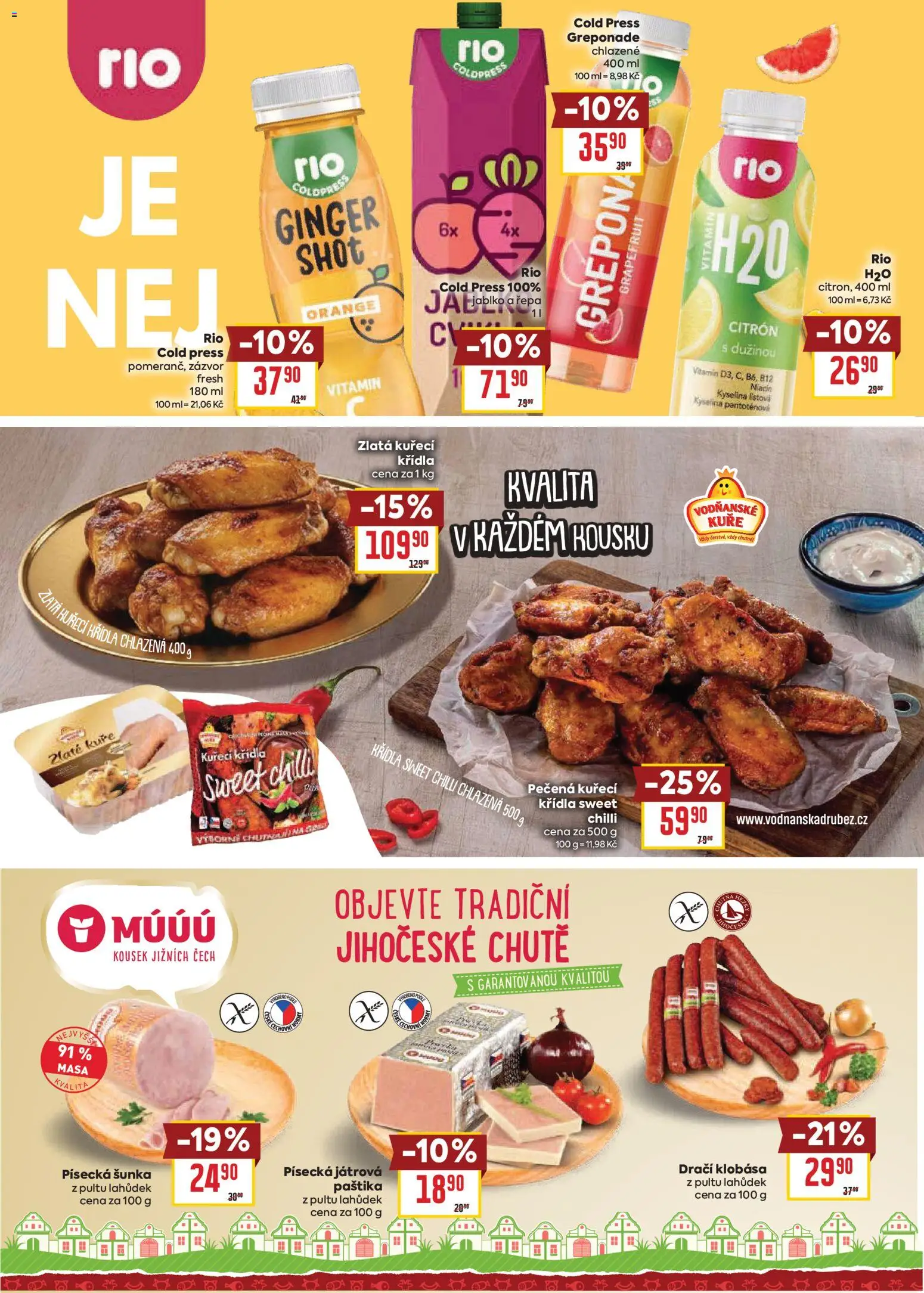 Billa leták - Vaše oblíbené značky od 25.02.2026 | Strana: 4 | Produkty: Kuřecí Křídla, Citron, Zázvor, Paštika