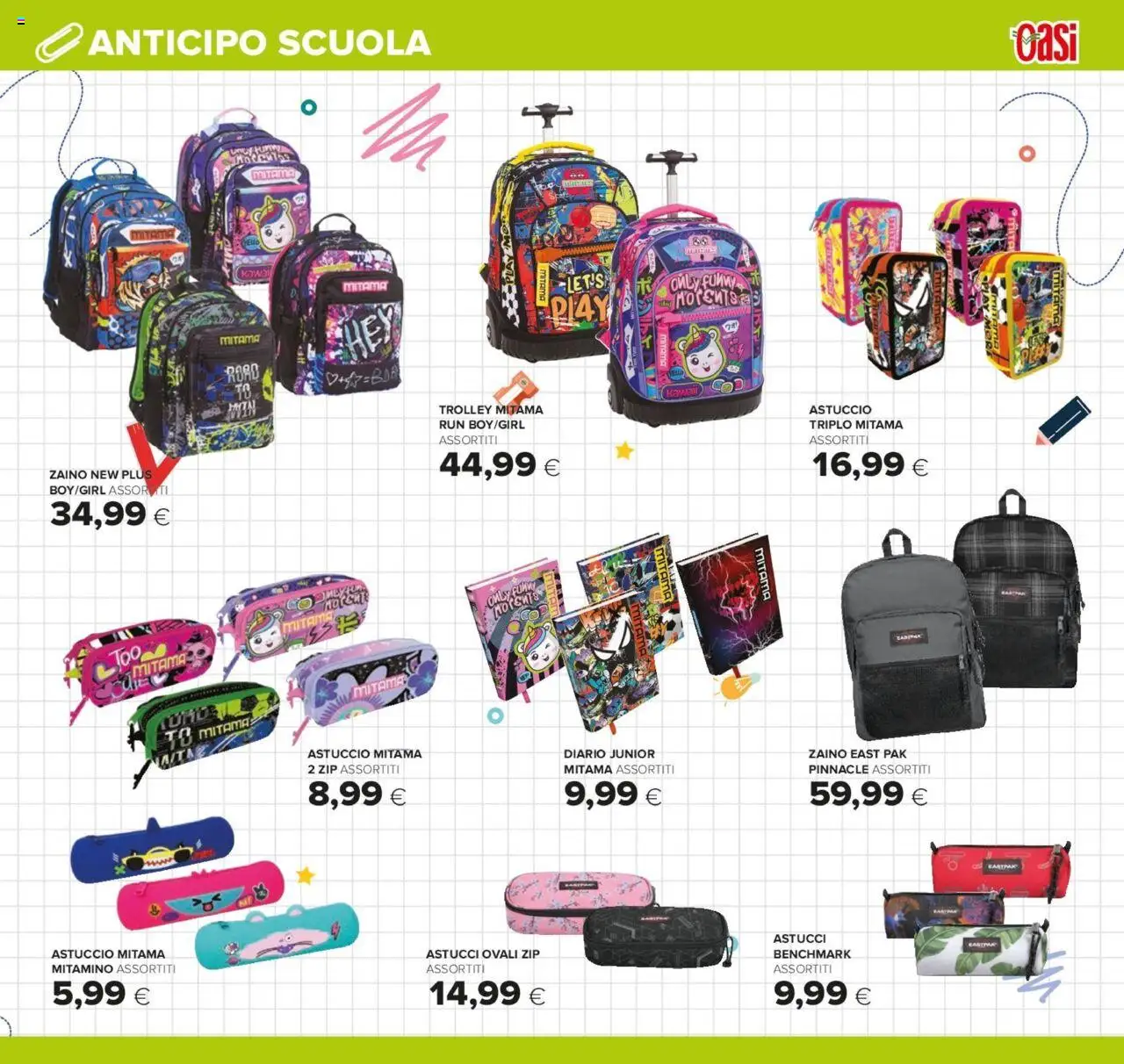 Volantino Oasi del 07.08.2025 | Pagina: 27 | Prodotti: Zaino, Astuccio, Trolley