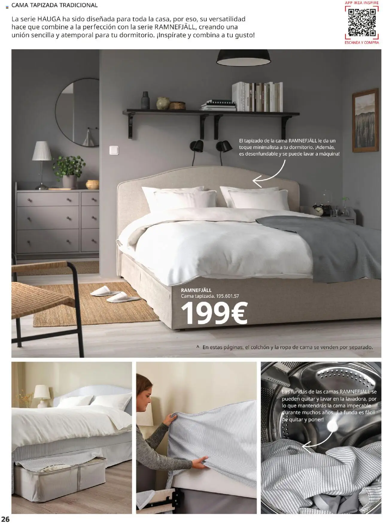 Catálogo IKEA Muebles para el dormitorio │ válido desde el 01.09.2025 | Página: 26 | Productos: Colchon, Ropa, Funda, Κασέρι
