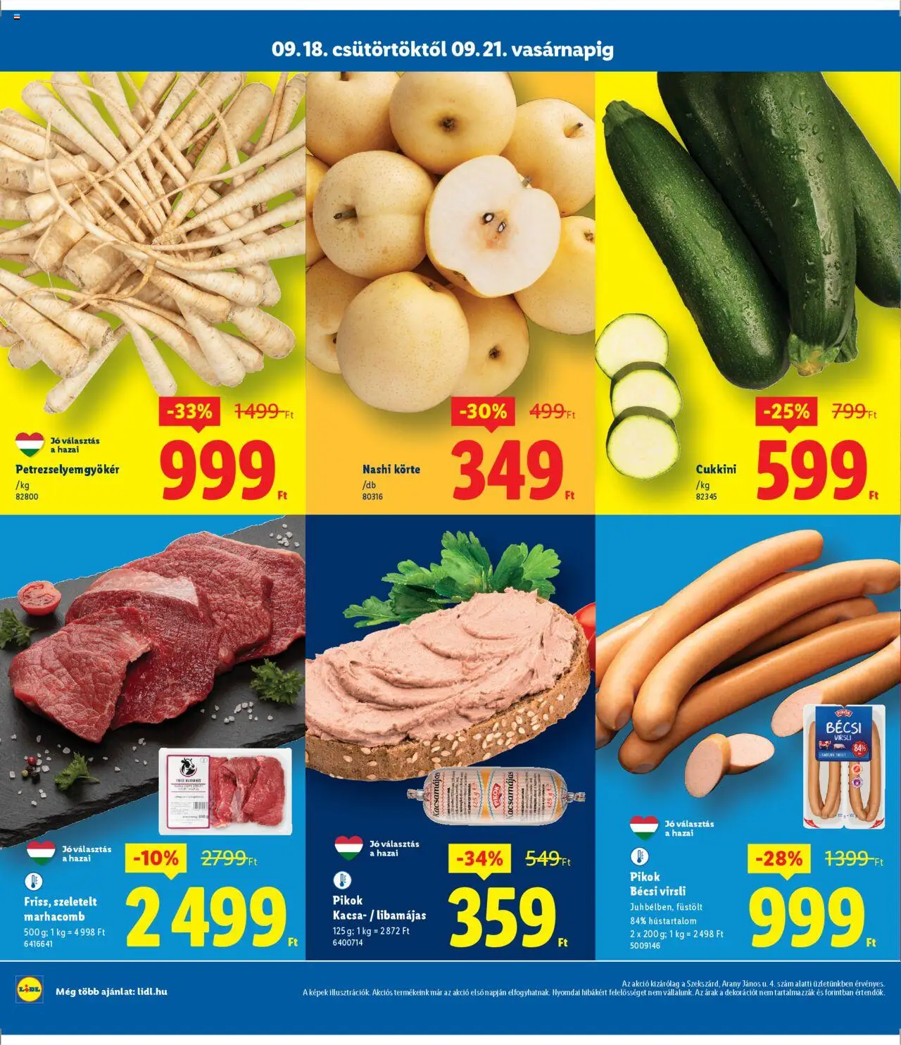 Lidl akciós ujság - amely érvényes a következő dátumtól: 18.09.2025 | Oldal: 2 | Termékek: Virsli, Körte, Nashi körte, Kacsa